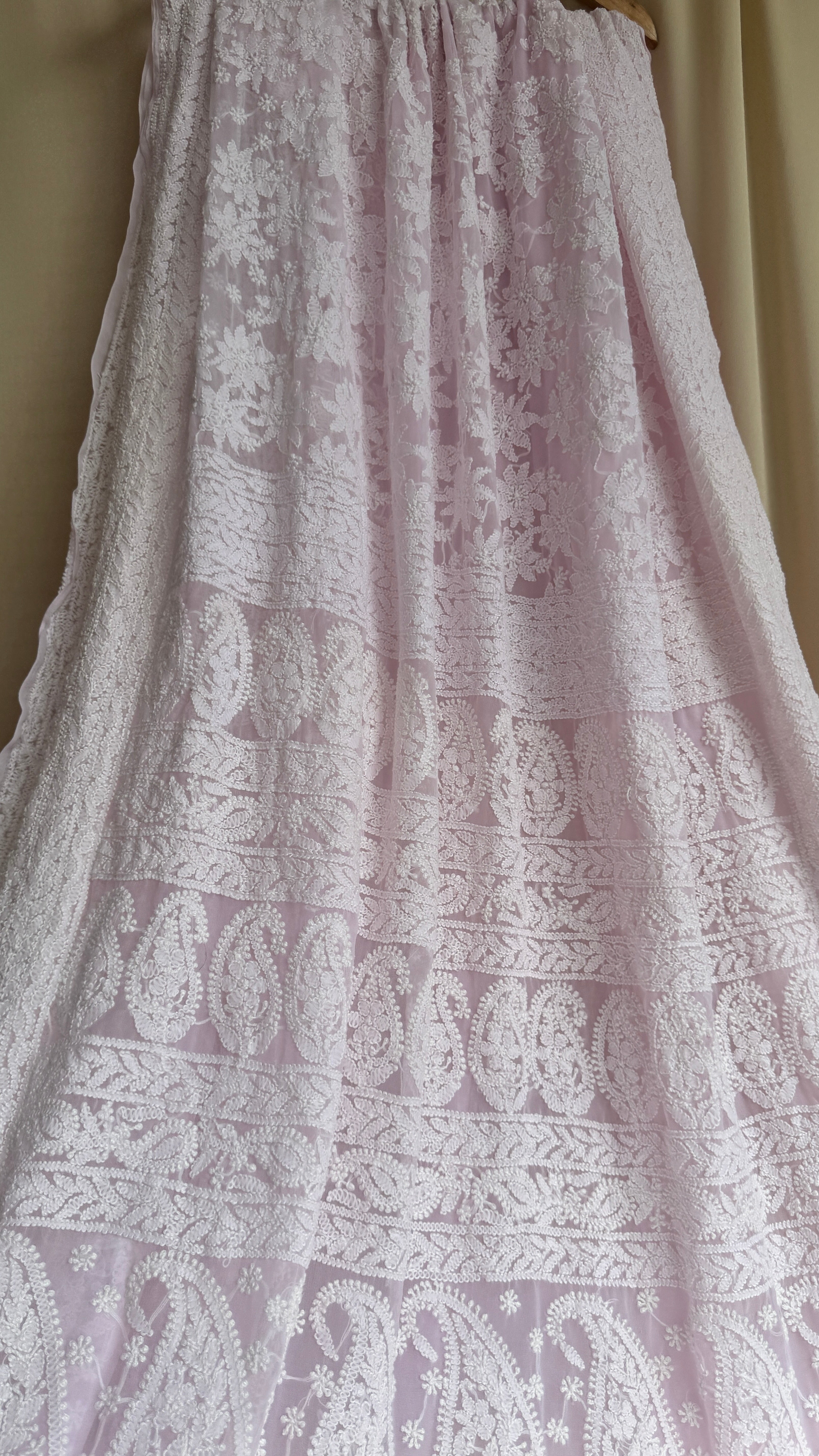 Georgette Chikankari saree in Pink