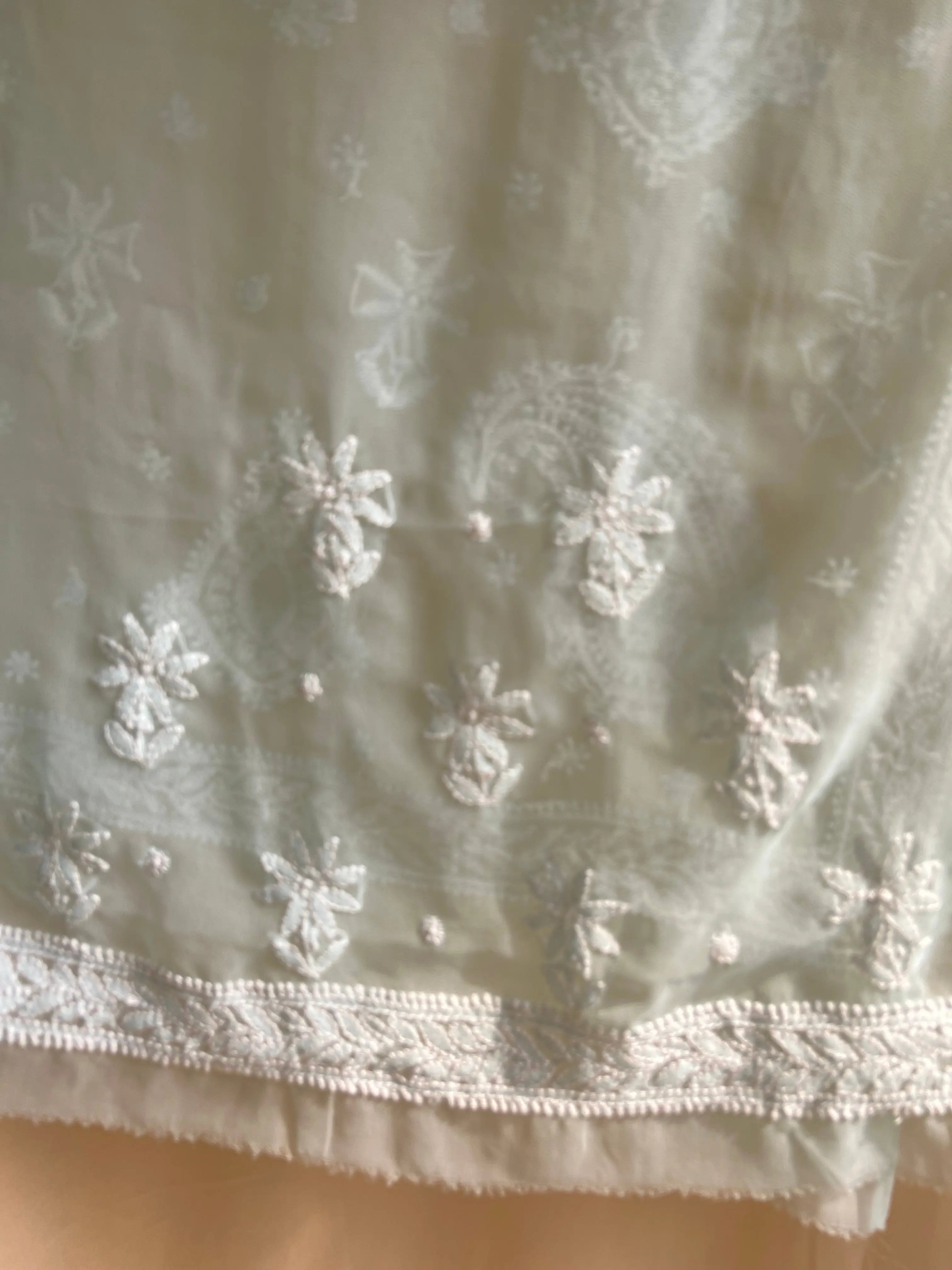 Georgette Chikankari saree in Sea Green ARIAA CHIKANKARI