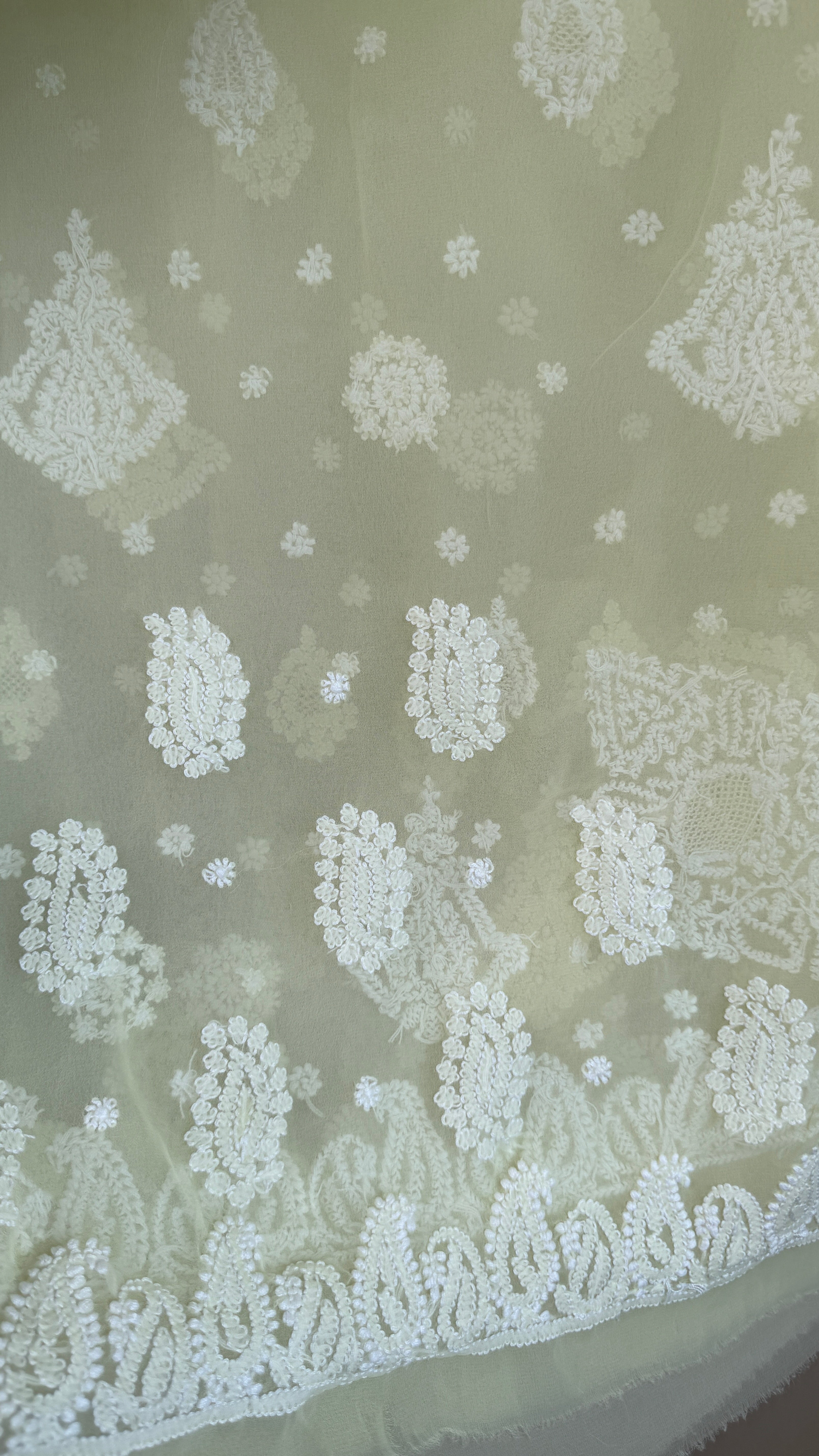 Georgette Chikankari saree in Lemon Yellow