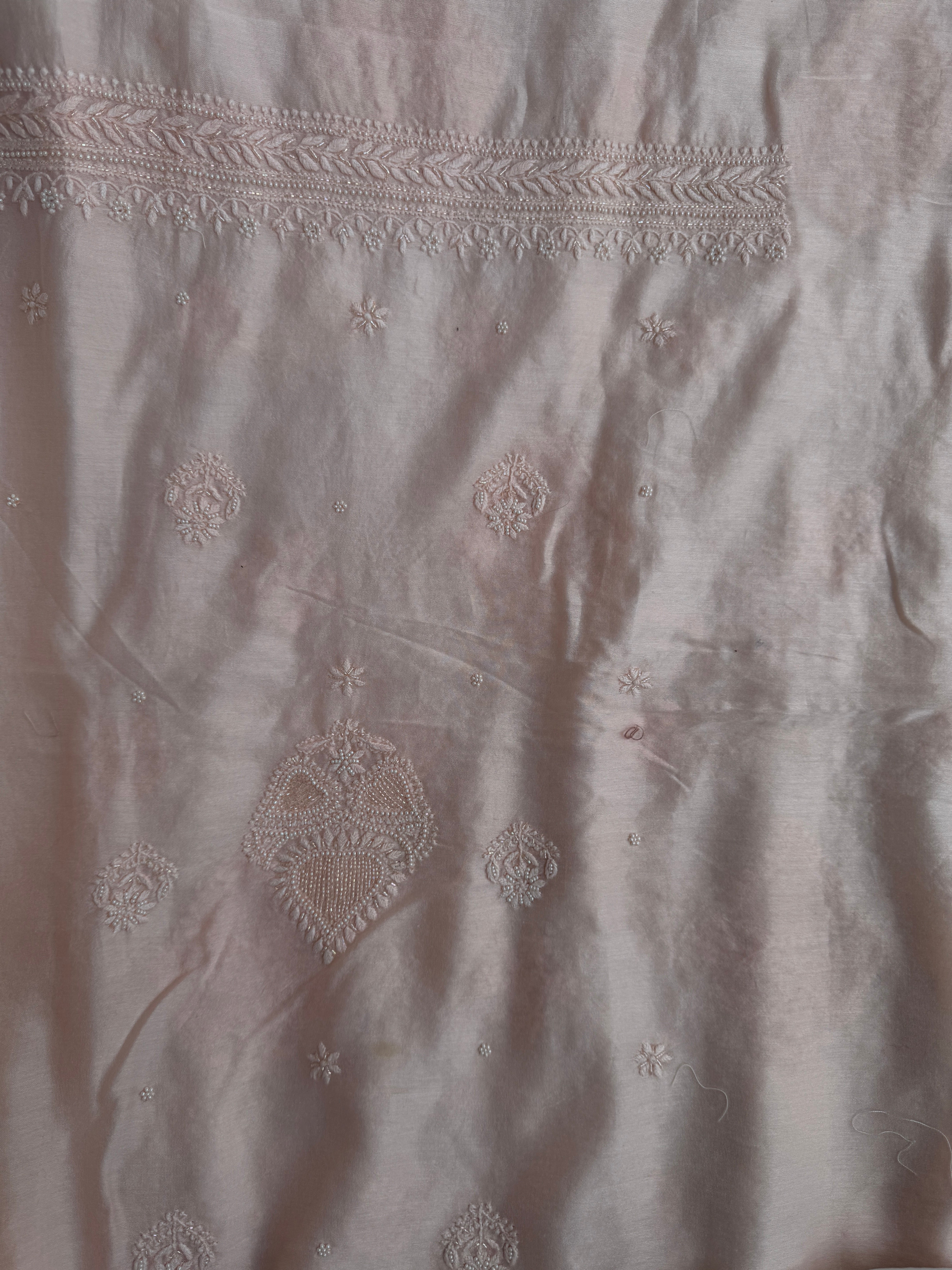 Chanderi Chikankari Length with Dupatta - Peach ARIAA CHIKANKARI