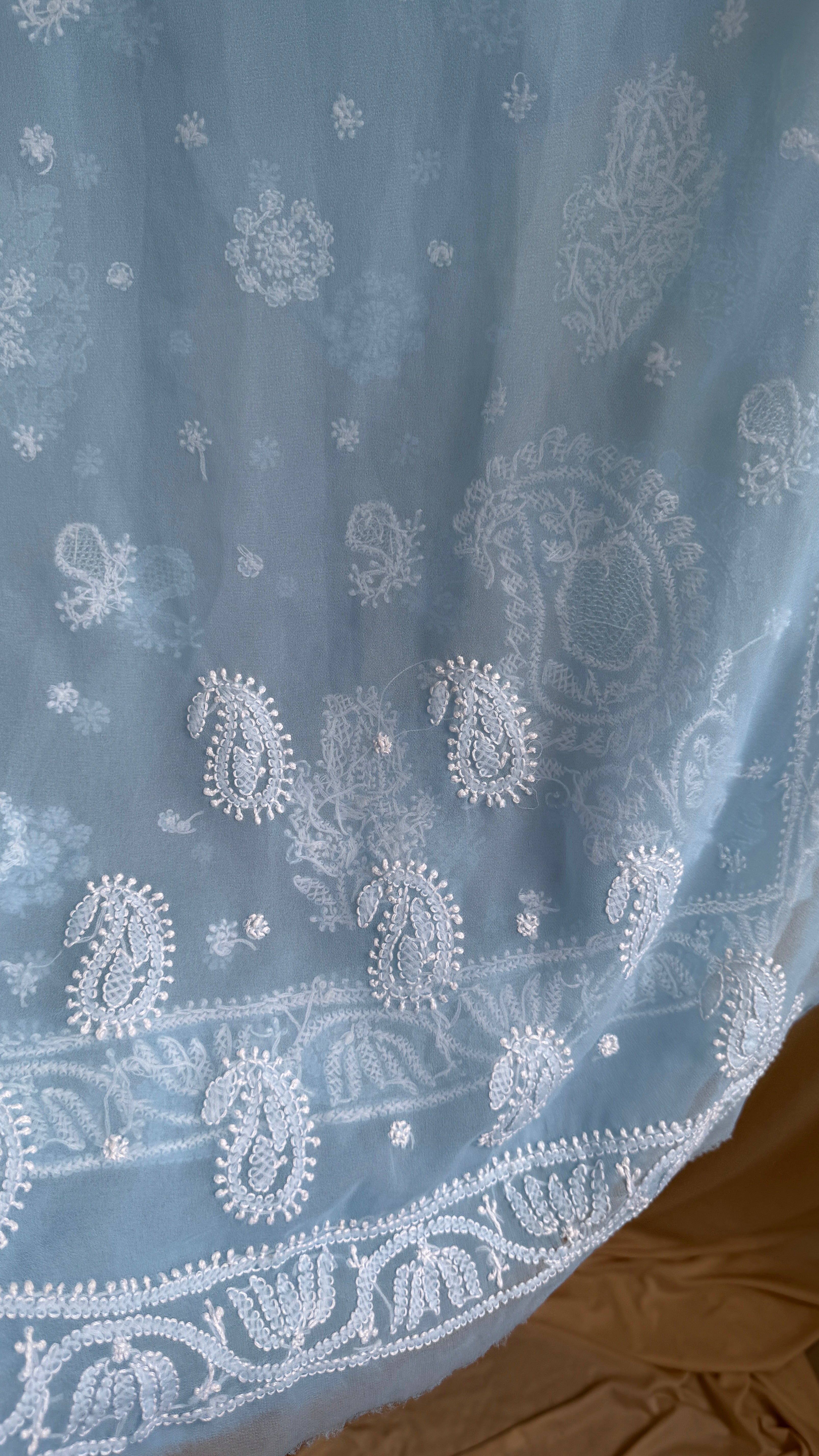 Georgette Chikankari saree in Blue