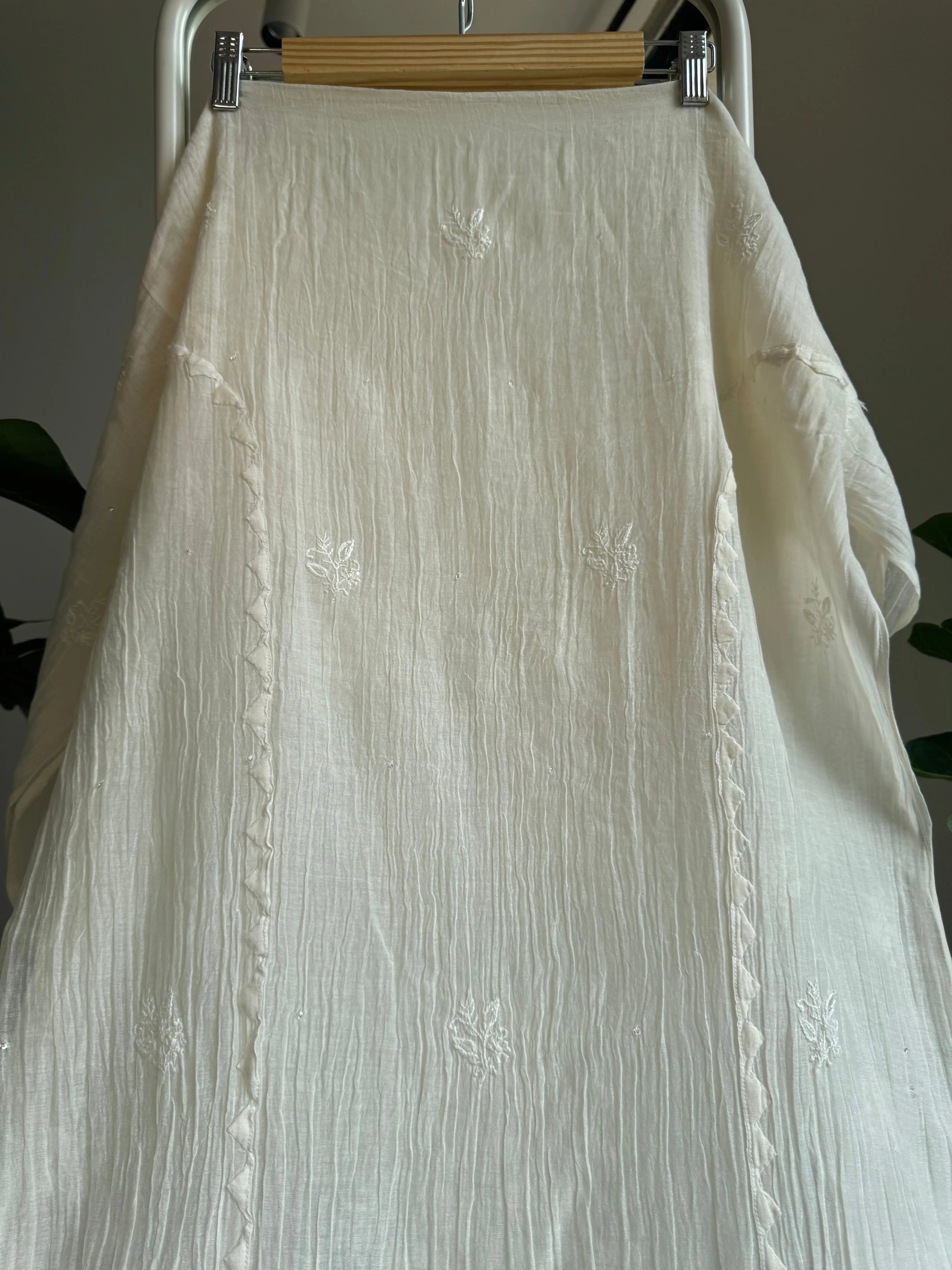 Mul Chanderi Tunic - White ARIAA CHIKANKARI