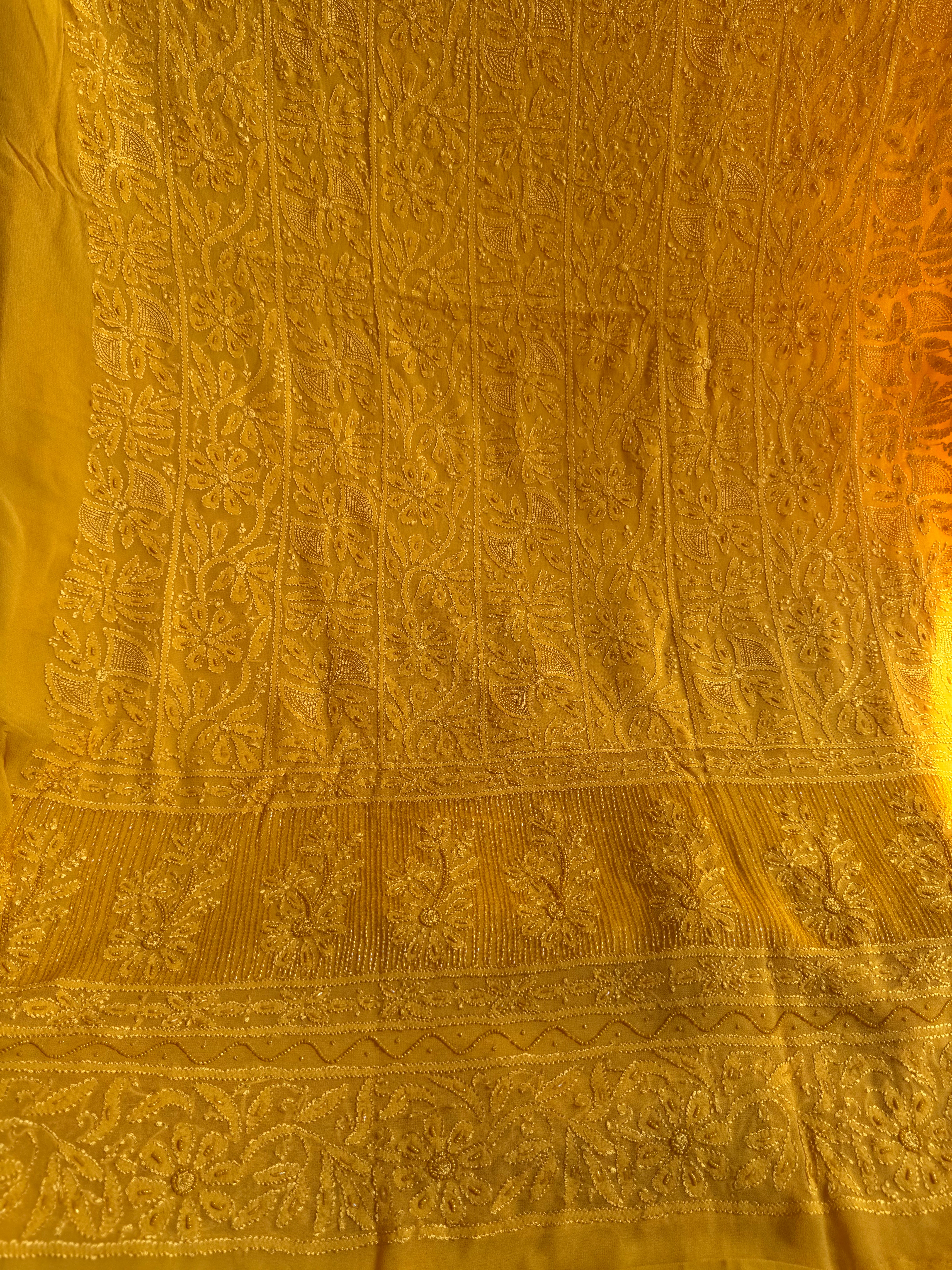 Viscose Length with Dupatta - Yellow ARIAA CHIKANKARI