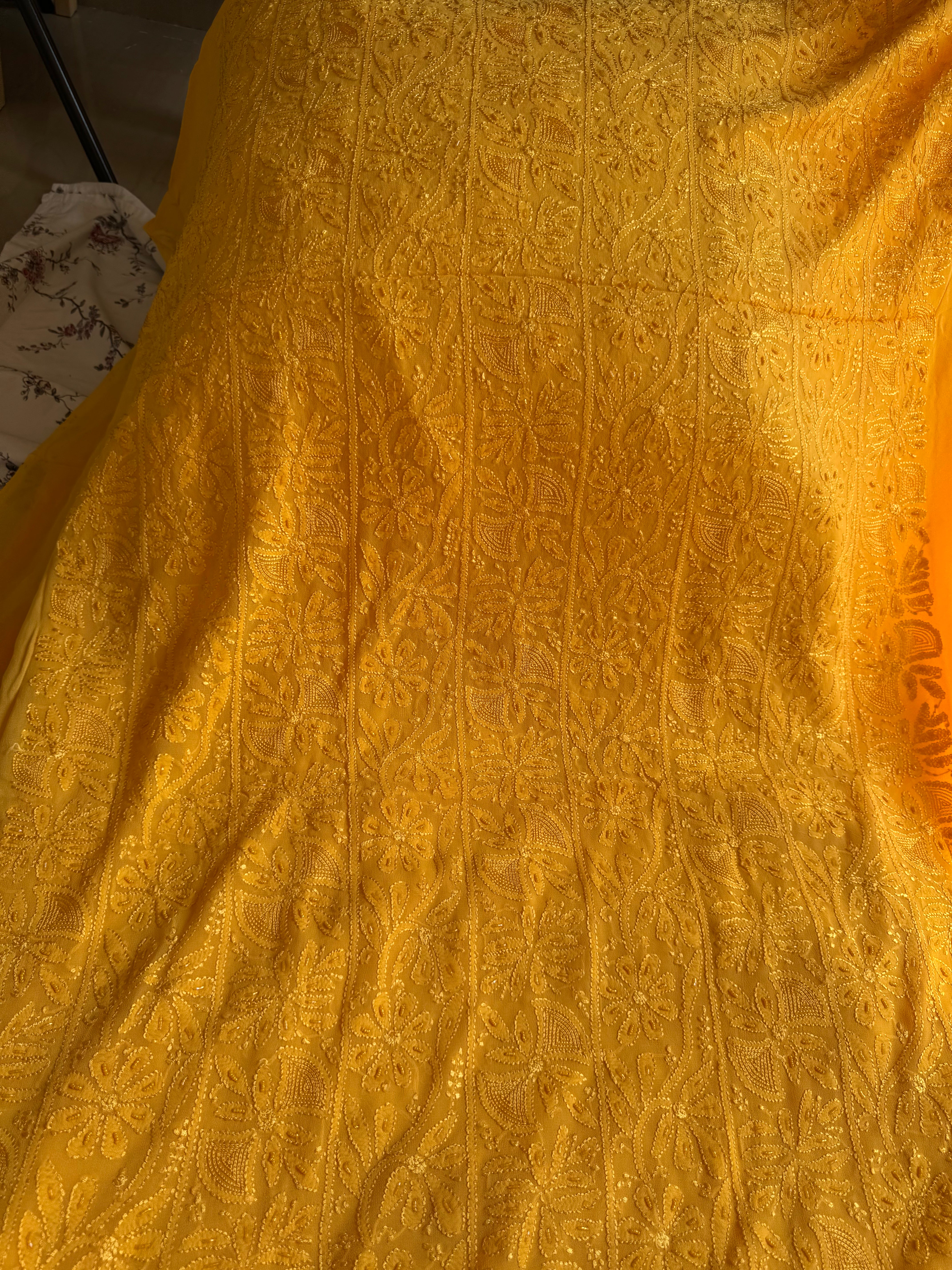 Viscose Length with Dupatta - Yellow ARIAA CHIKANKARI
