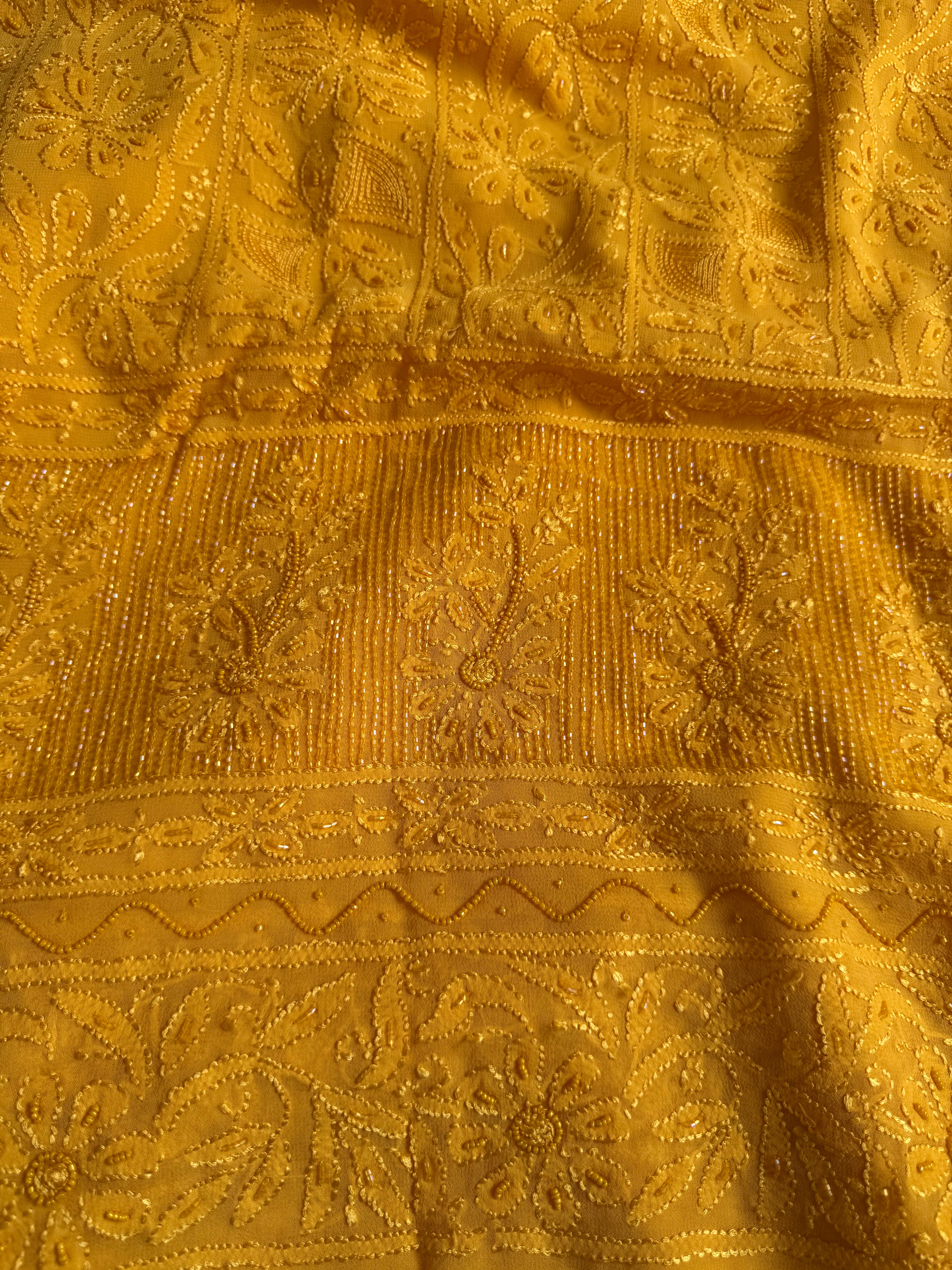 Viscose Length with Dupatta - Yellow ARIAA CHIKANKARI