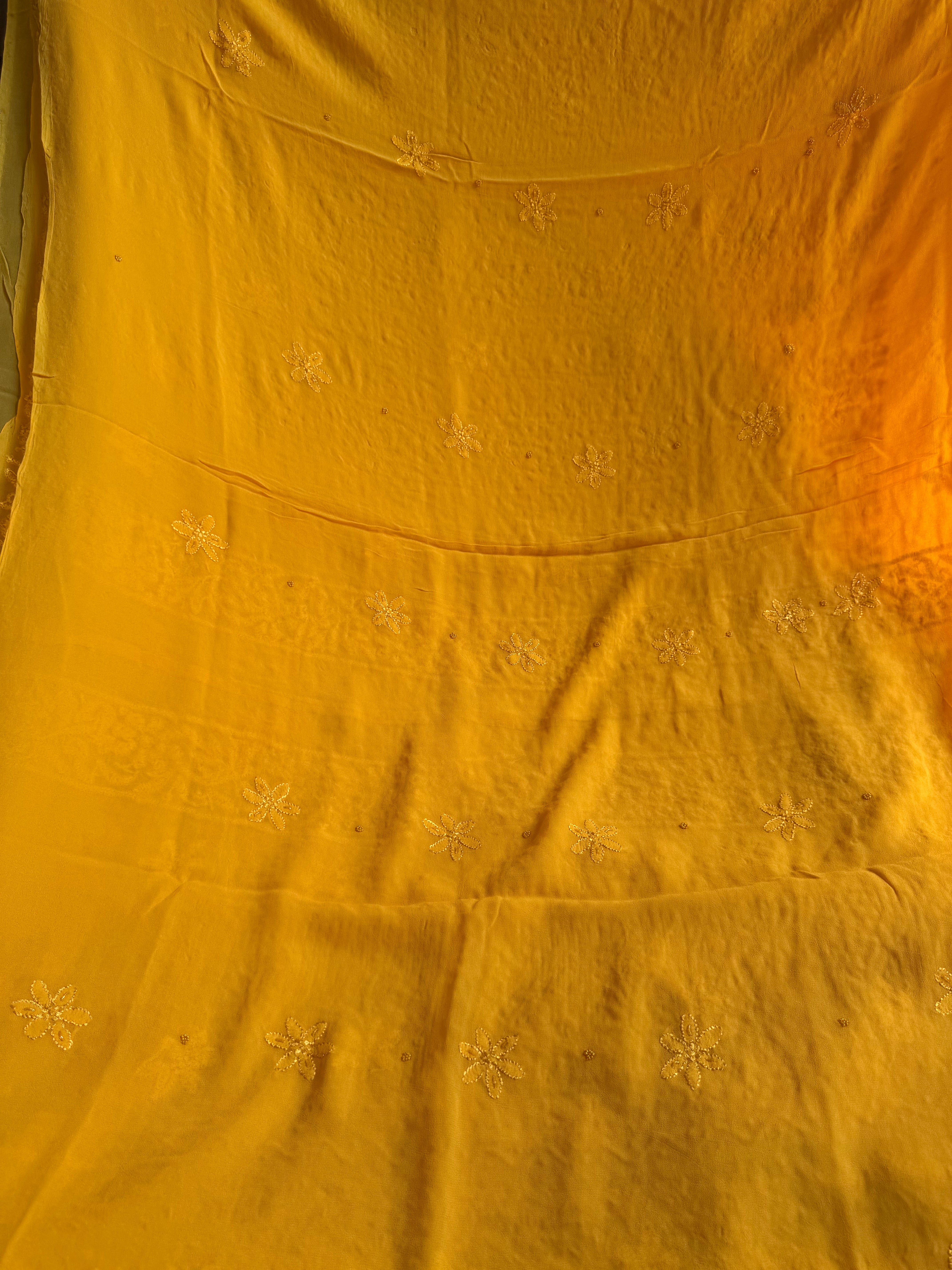 Viscose Length with Dupatta - Yellow ARIAA CHIKANKARI