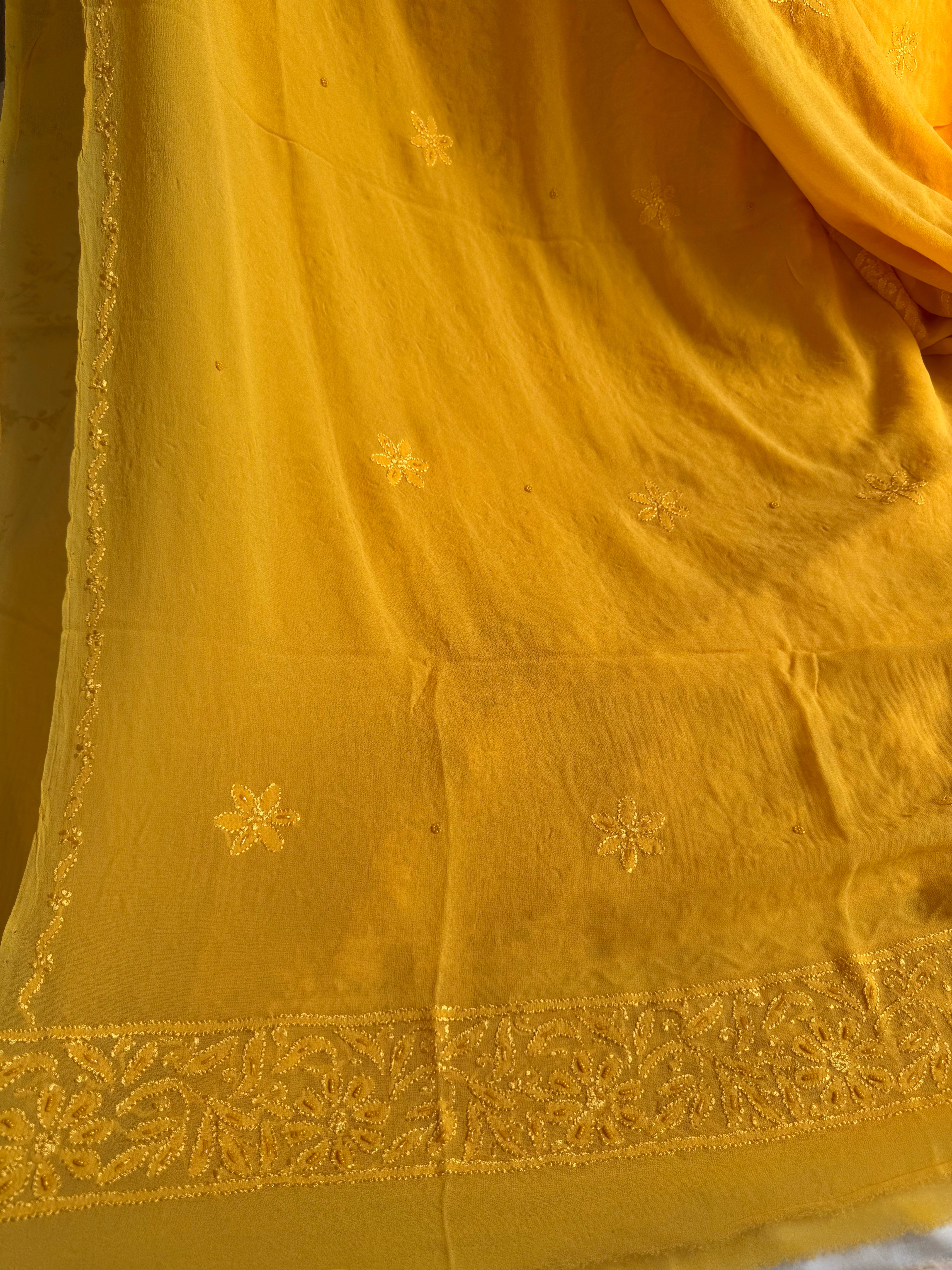 Viscose Length with Dupatta - Yellow ARIAA CHIKANKARI