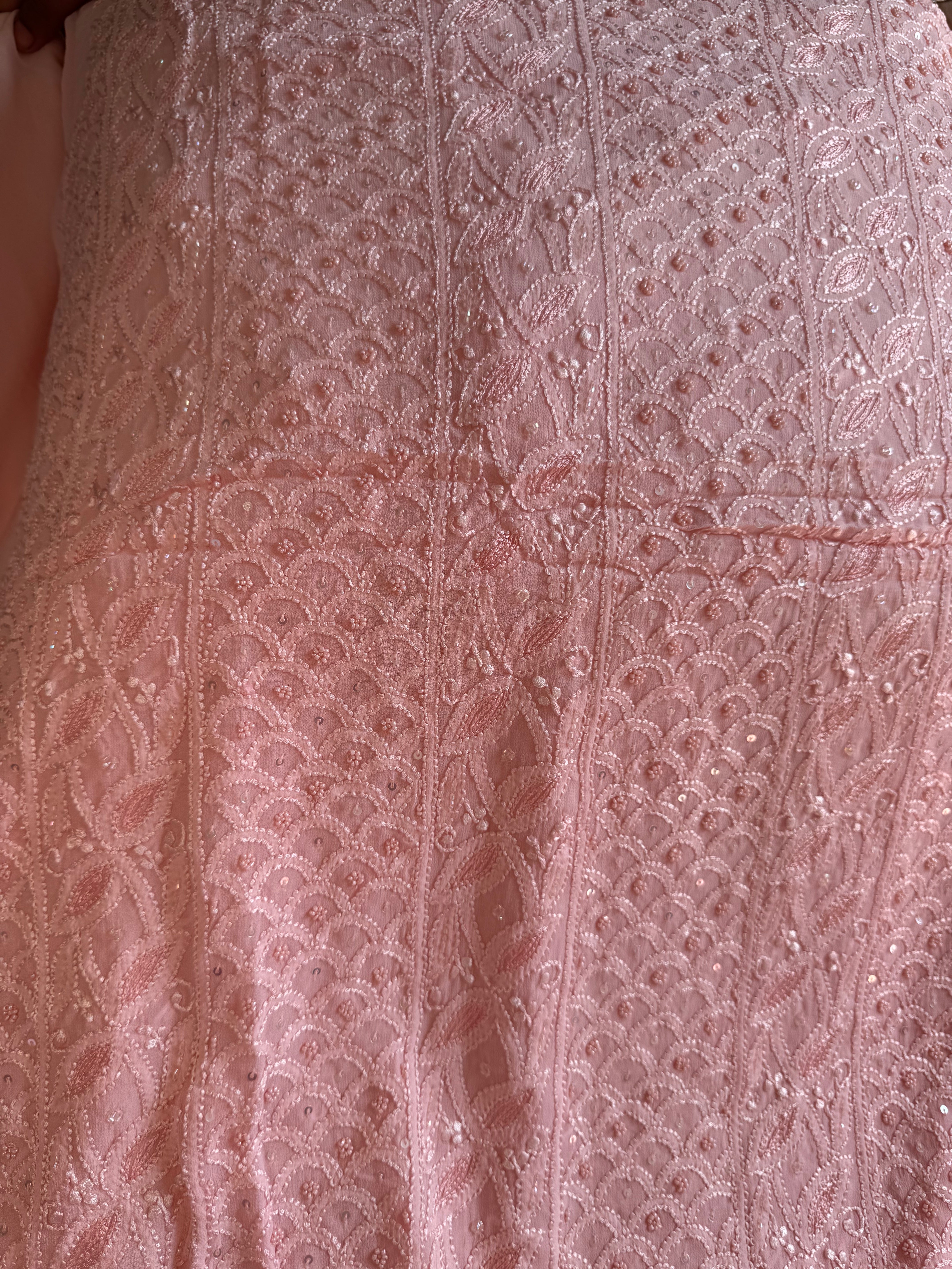 Viscose Chikankari Length with Dupatta - Pink ARIAA CHIKANKARI
