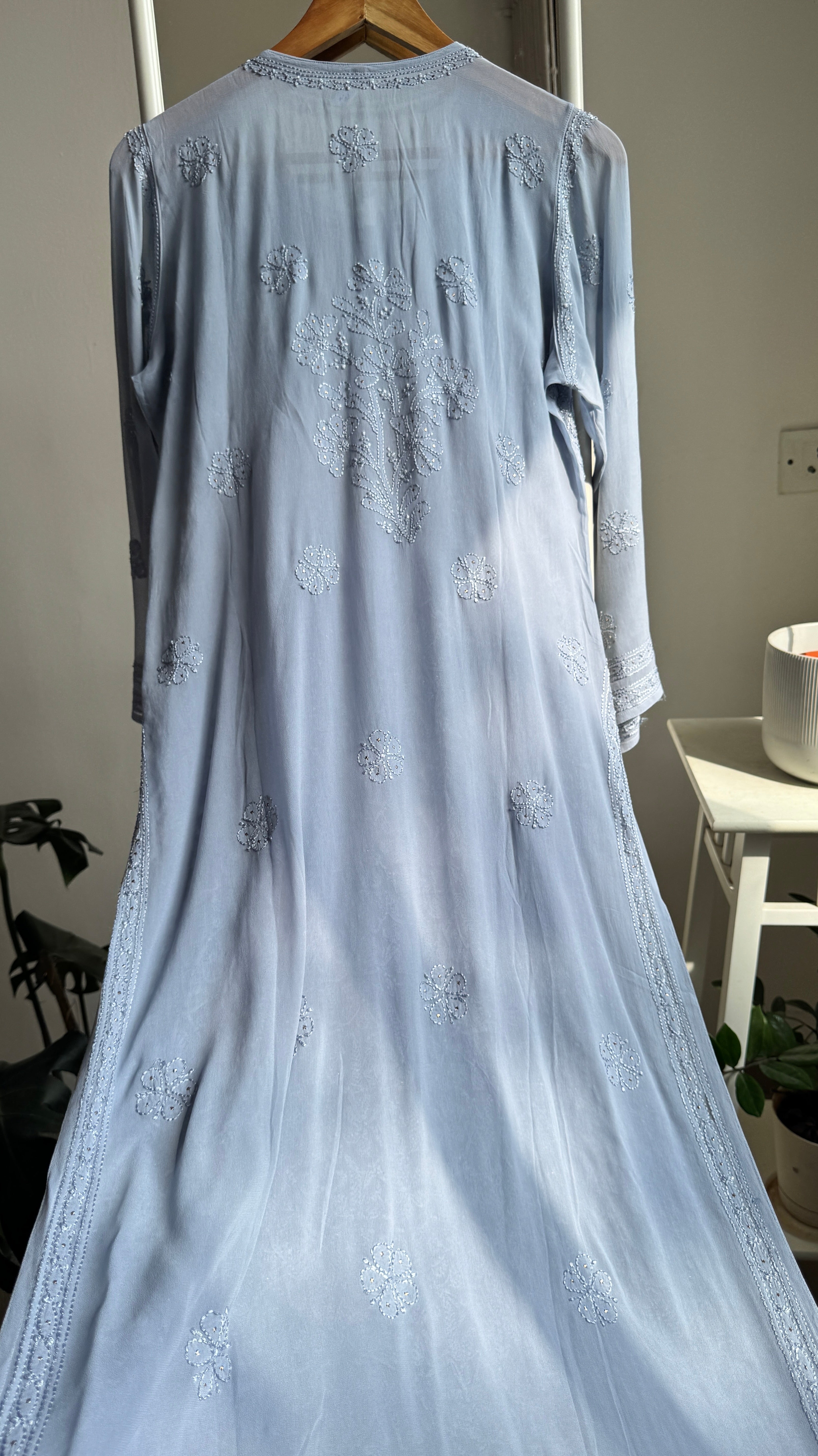 Viscose Kurti with Mukaish Work - Grey