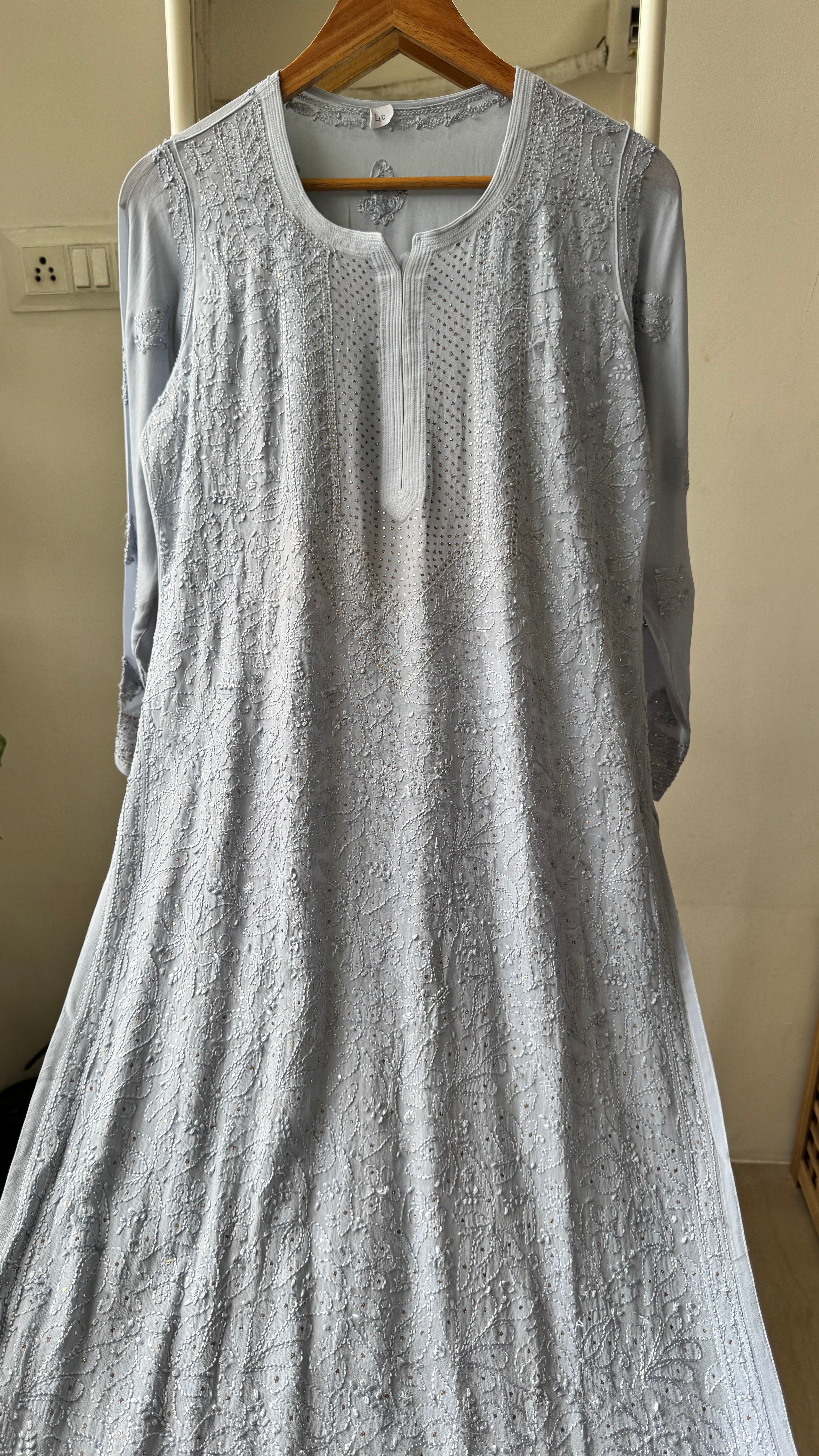 Viscose Kurti with Mukaish Work - Grey