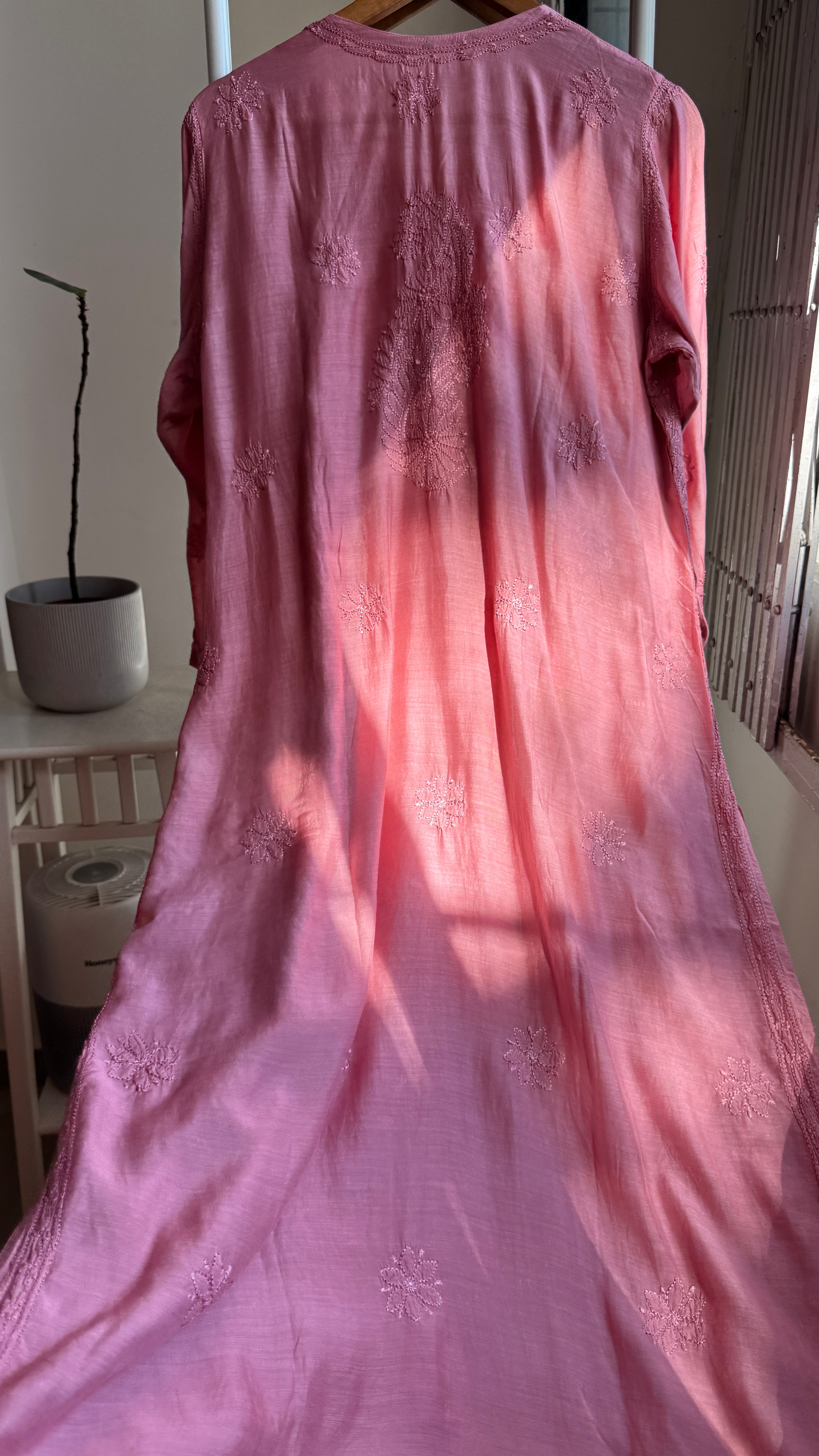 Muslin Chikankari Kurti - Rosewood - BERRY Collection