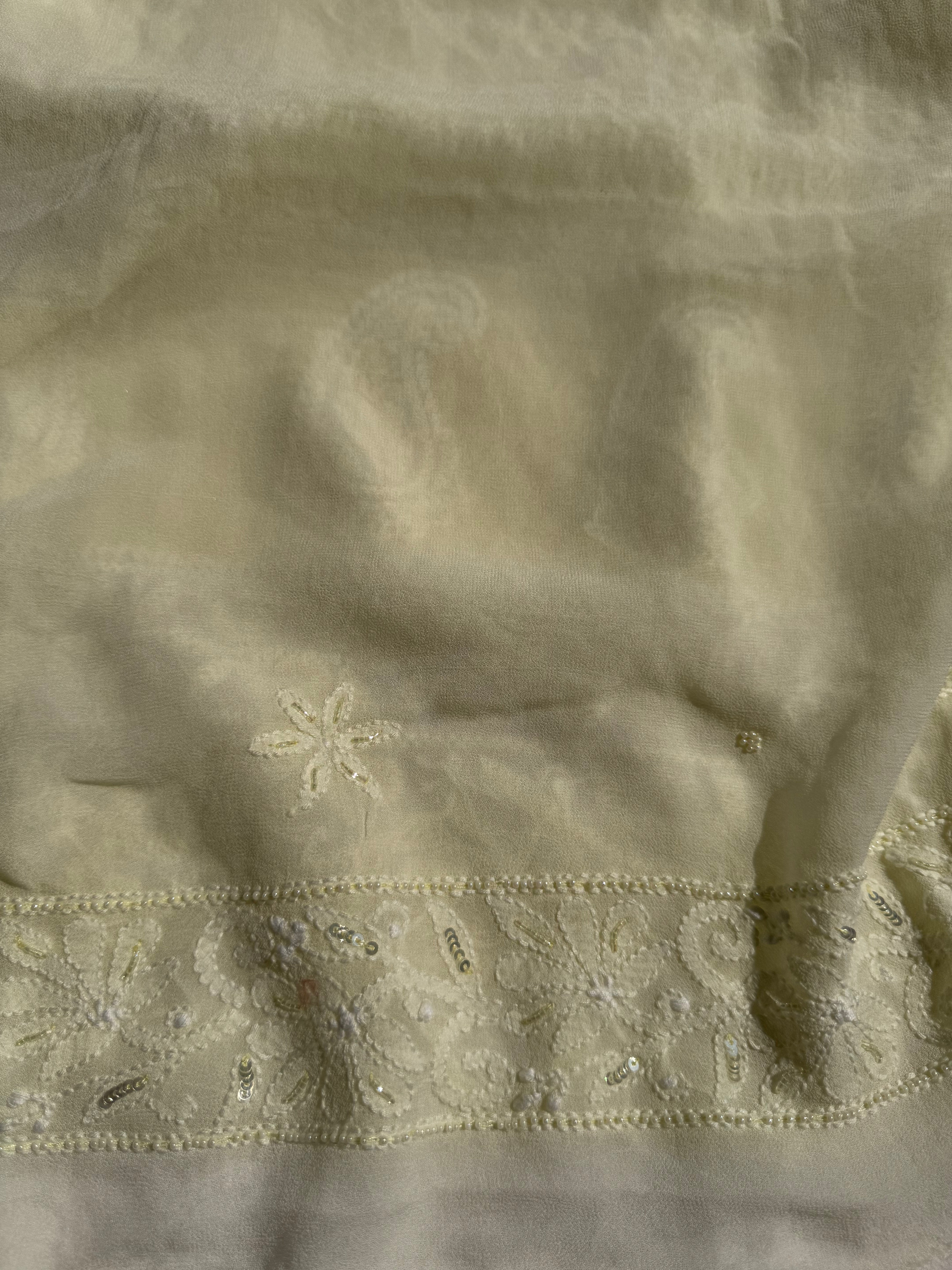 Viscose Length with Dupatta - Lemon Yellow ARIAA CHIKANKARI