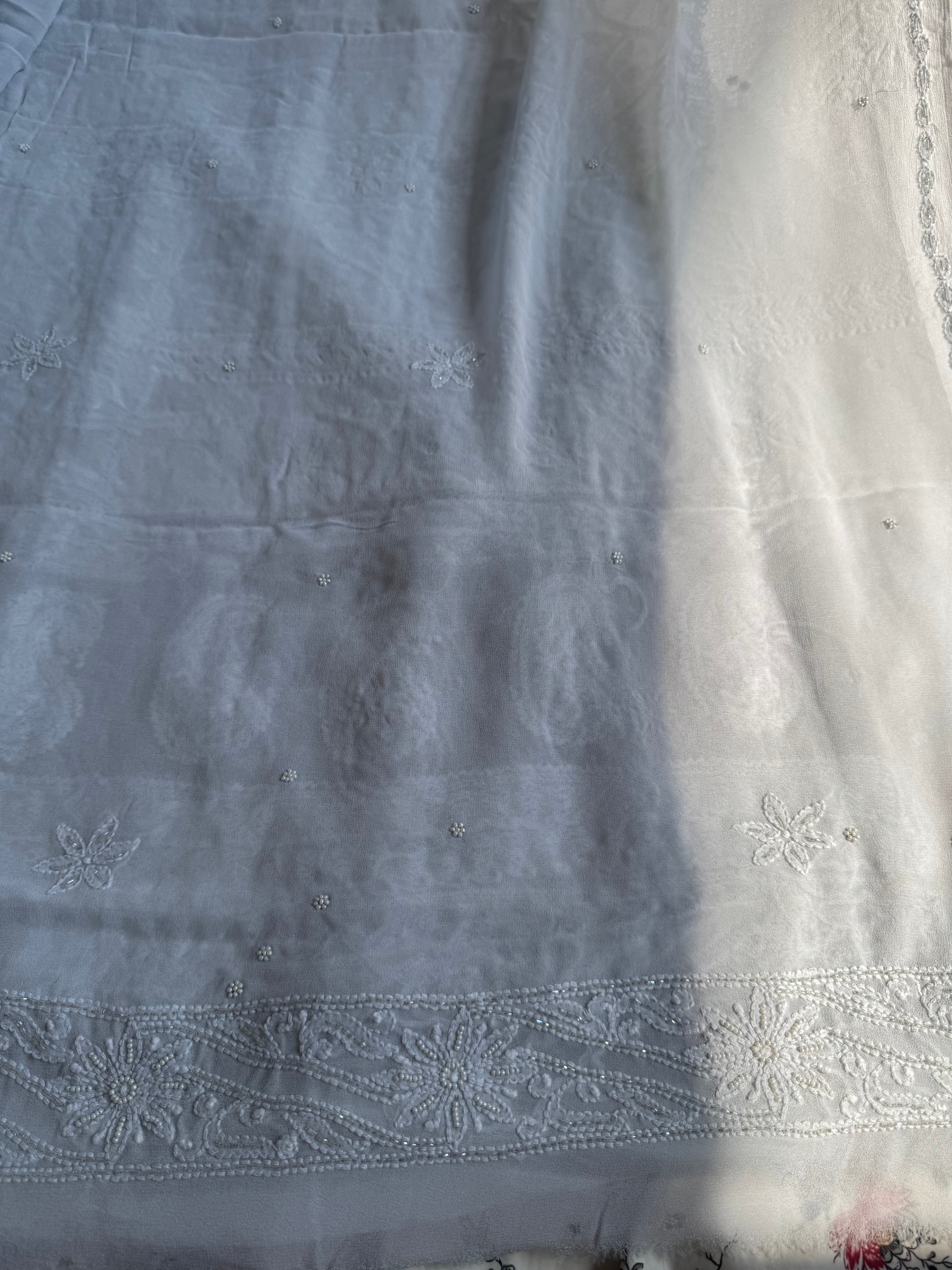 Viscose Length with Dupatta - Grey ARIAA CHIKANKARI