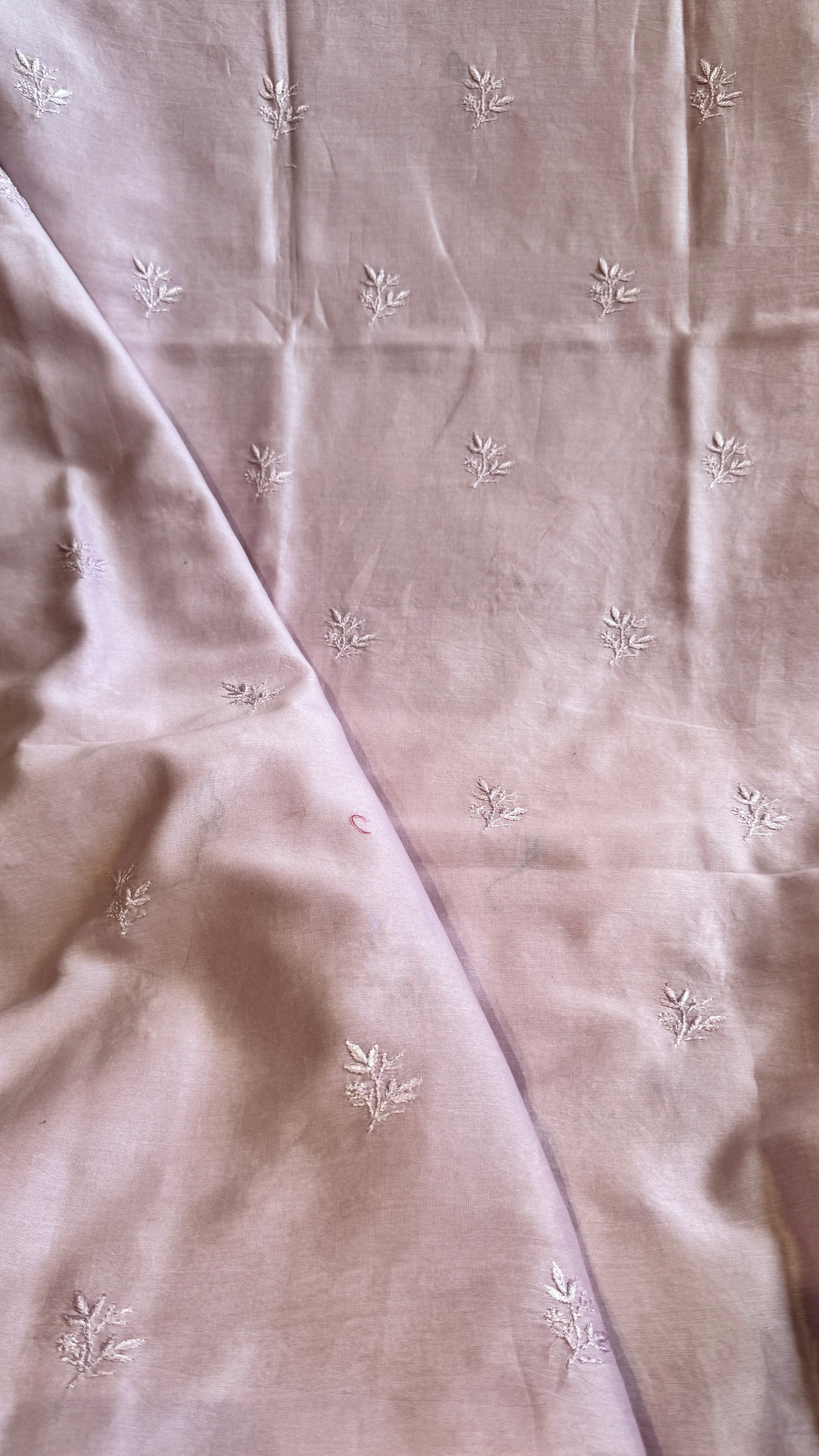 Chanderi Chikankari Kurta Length - Mens- Lilac