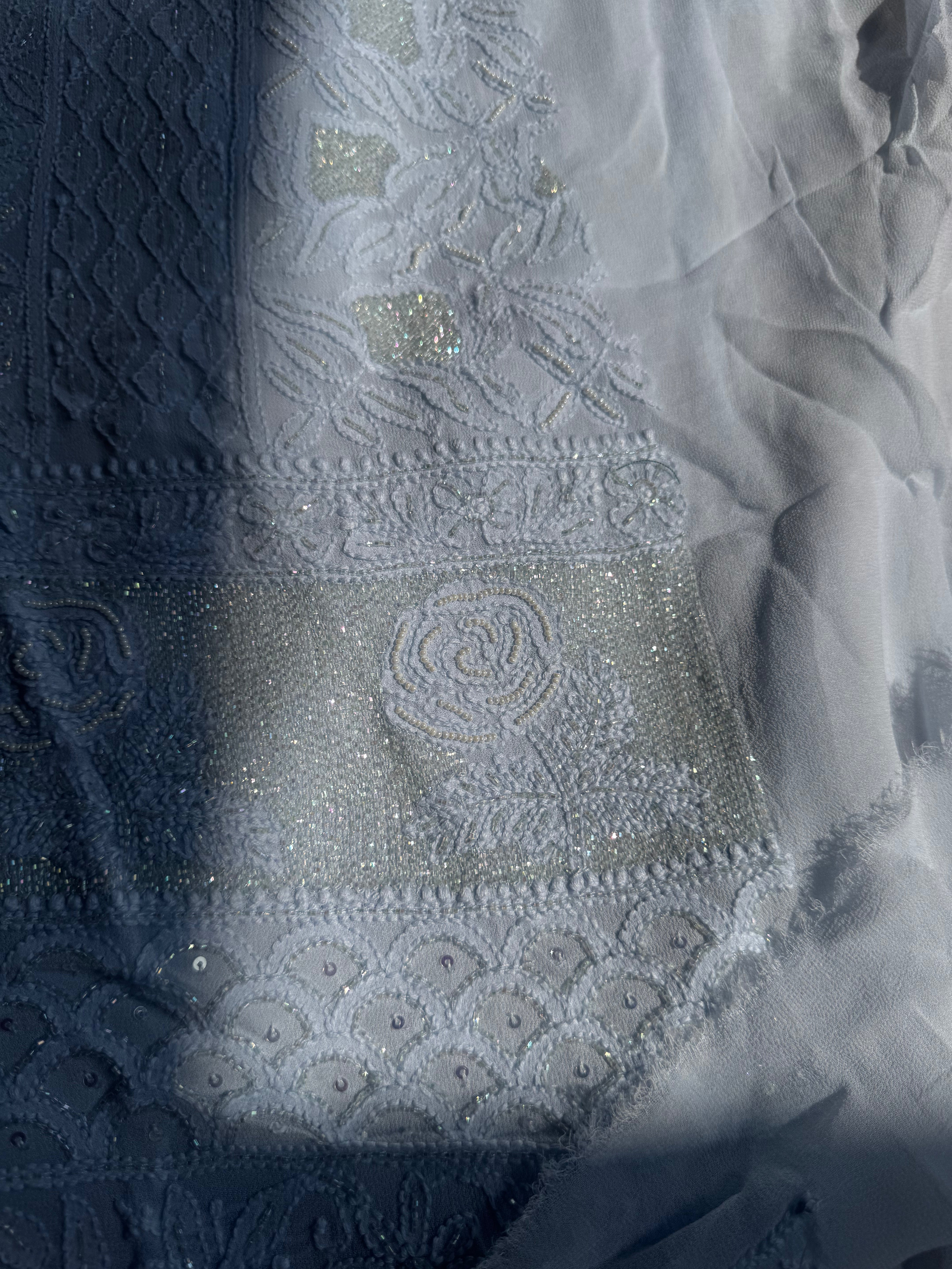 Viscose Length with Dupatta - Grey