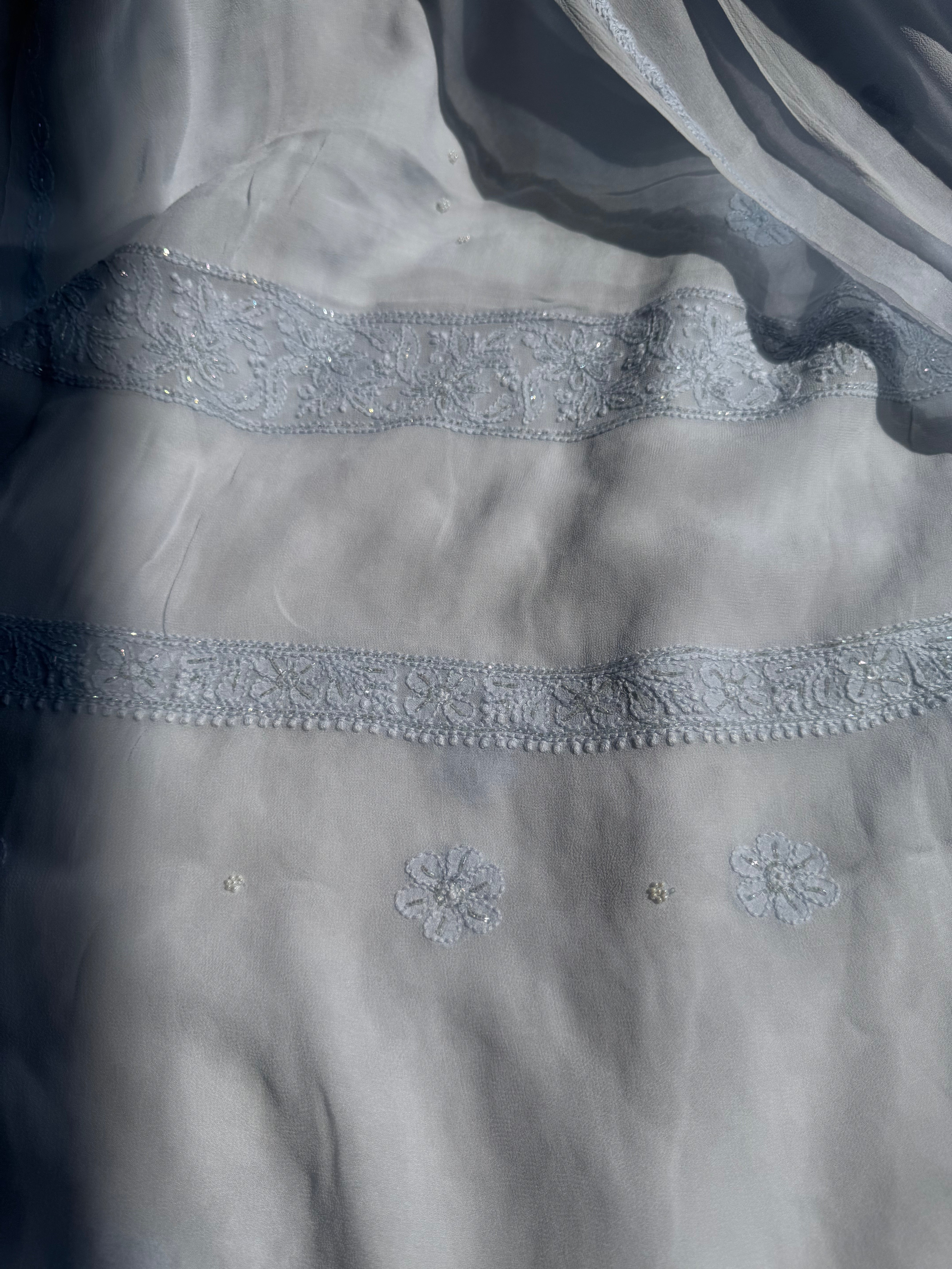 Viscose Length with Dupatta - Grey