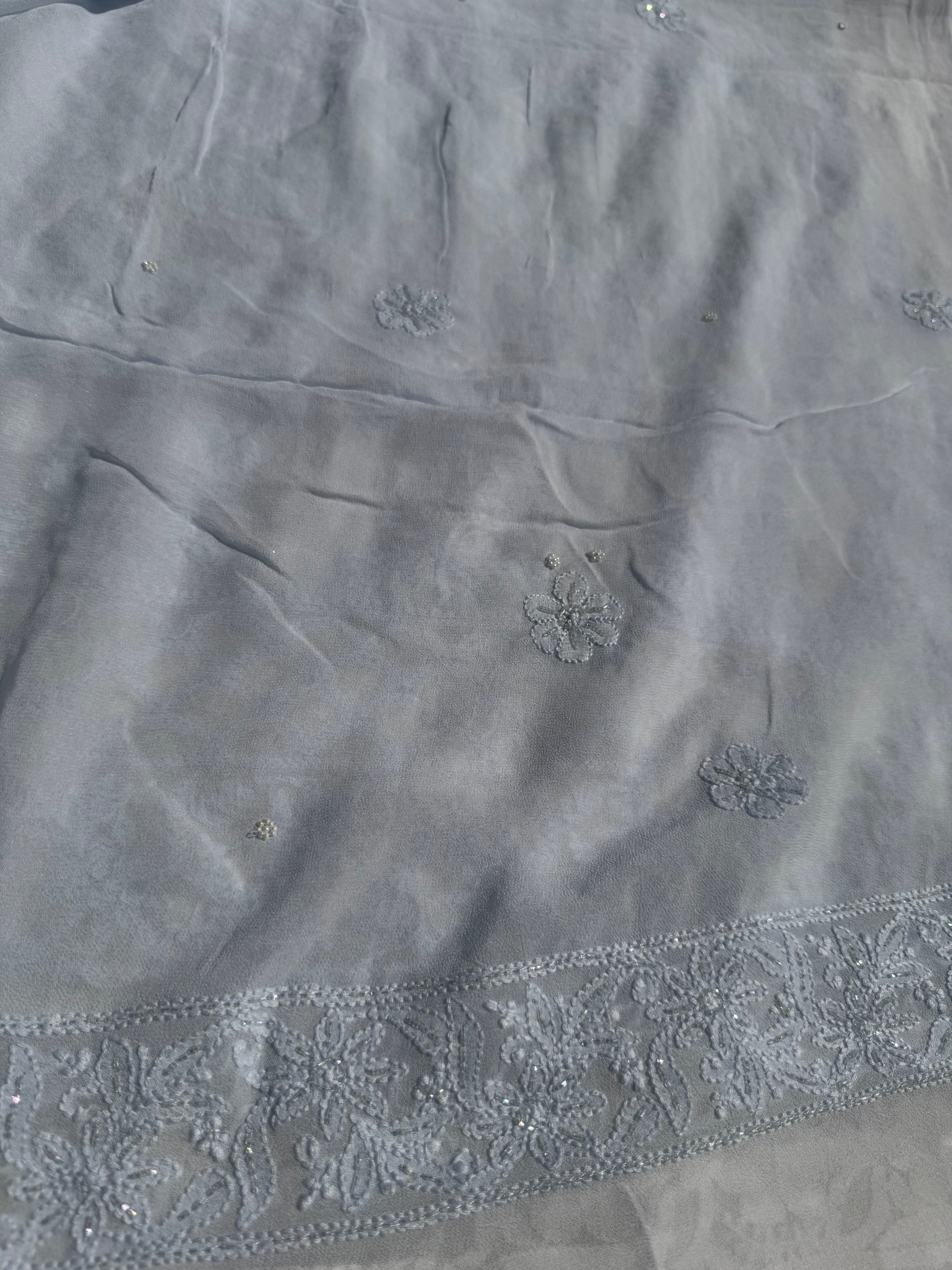Viscose Length with Dupatta - Grey