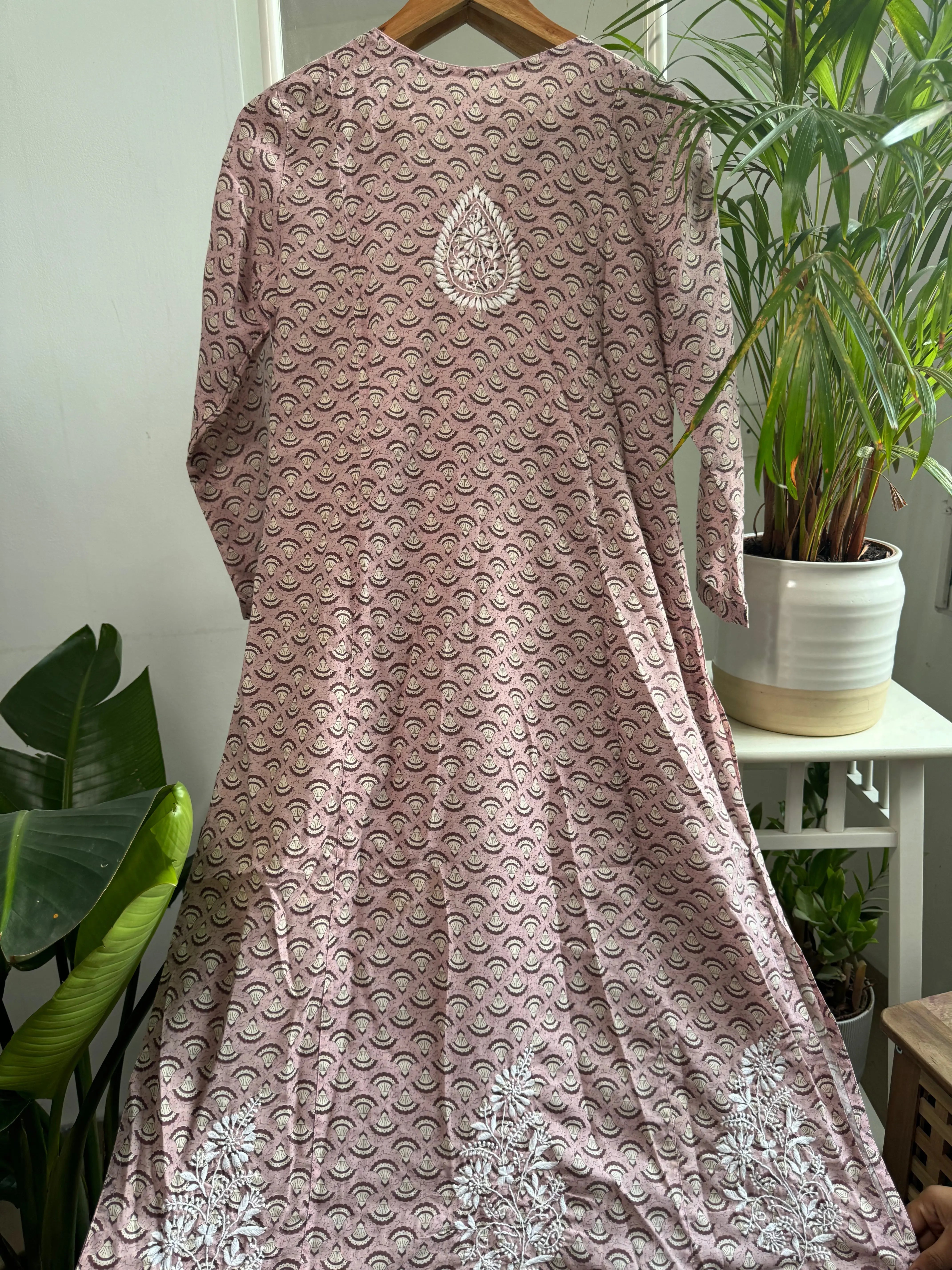 Cotton Printed Chikankari Set - Tea Pink ARIAA CHIKANKARI