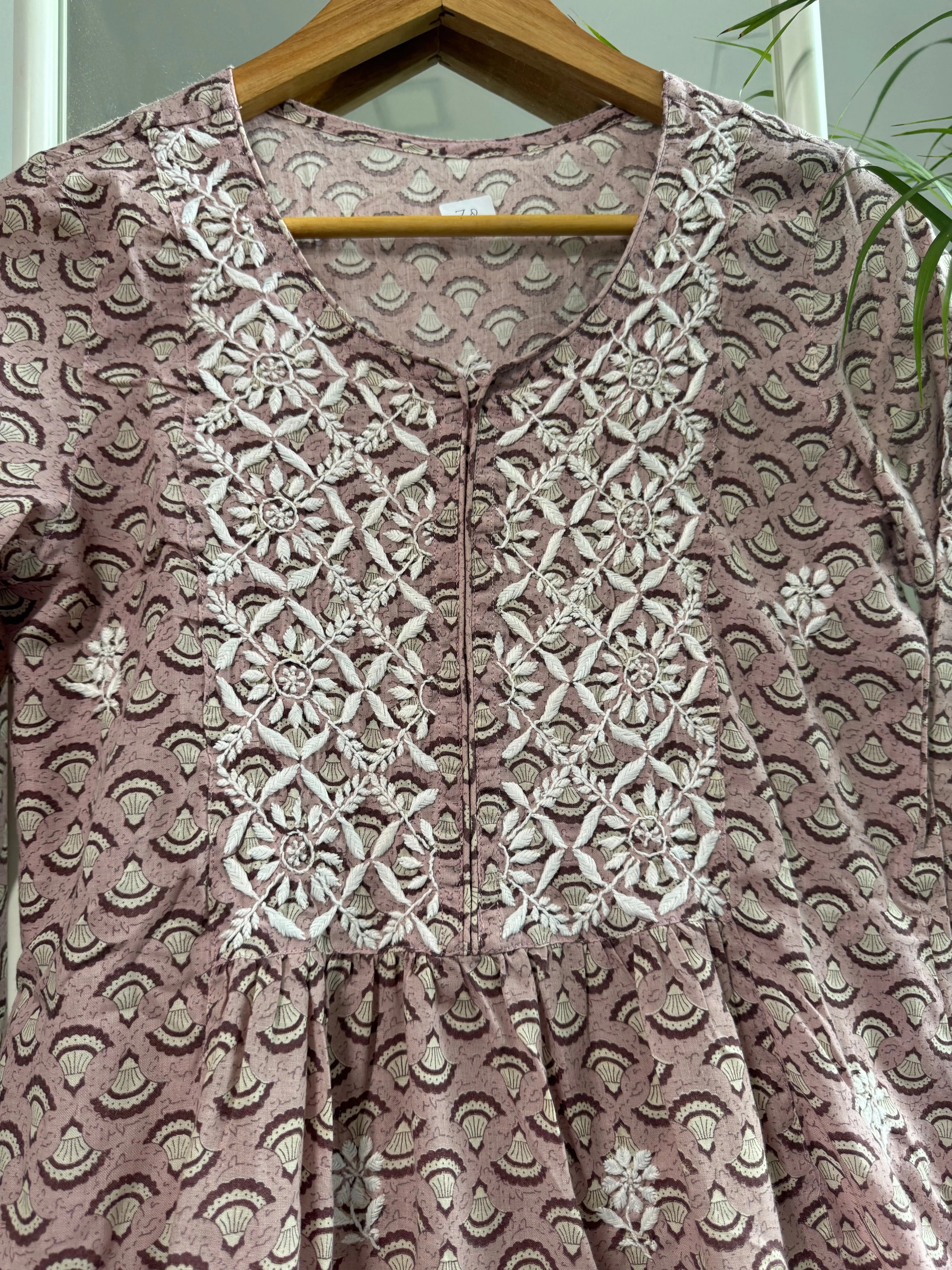 Cotton Printed Chikankari Set - Tea Pink ARIAA CHIKANKARI