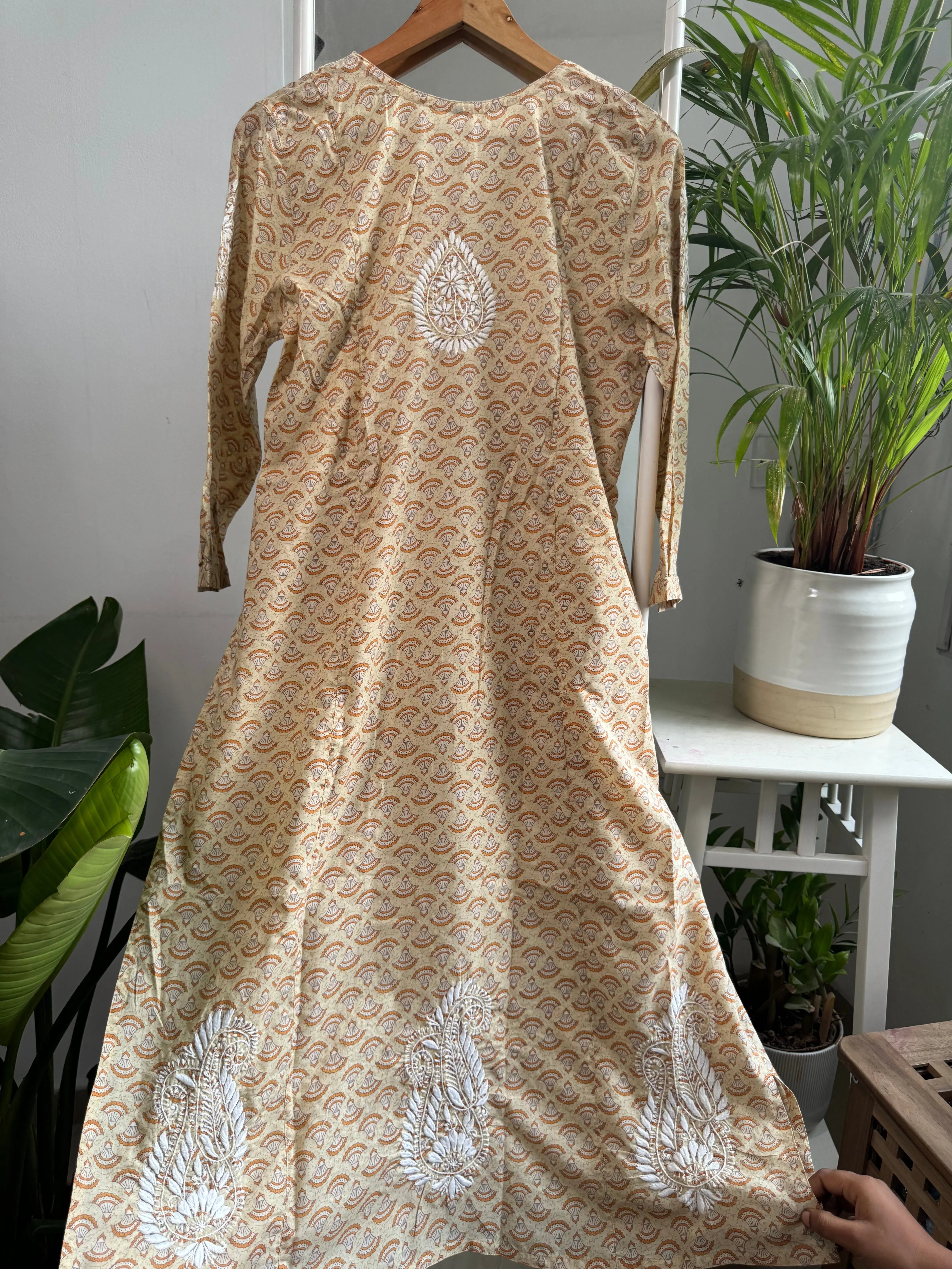 Cotton Printed Chikankari Set - Yellow ARIAA CHIKANKARI