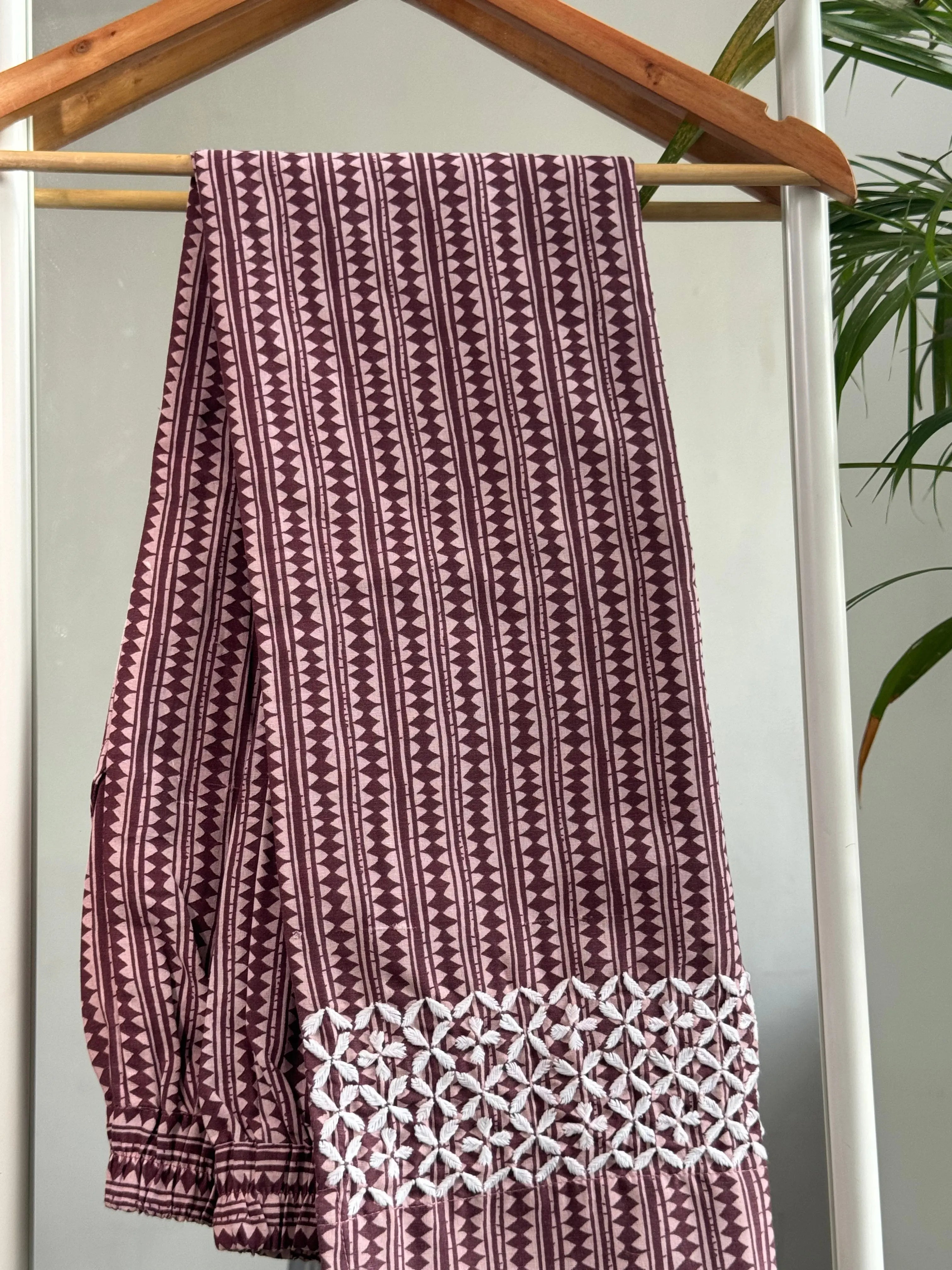 Cotton Printed Chikankari Set - Tea Pink ARIAA CHIKANKARI