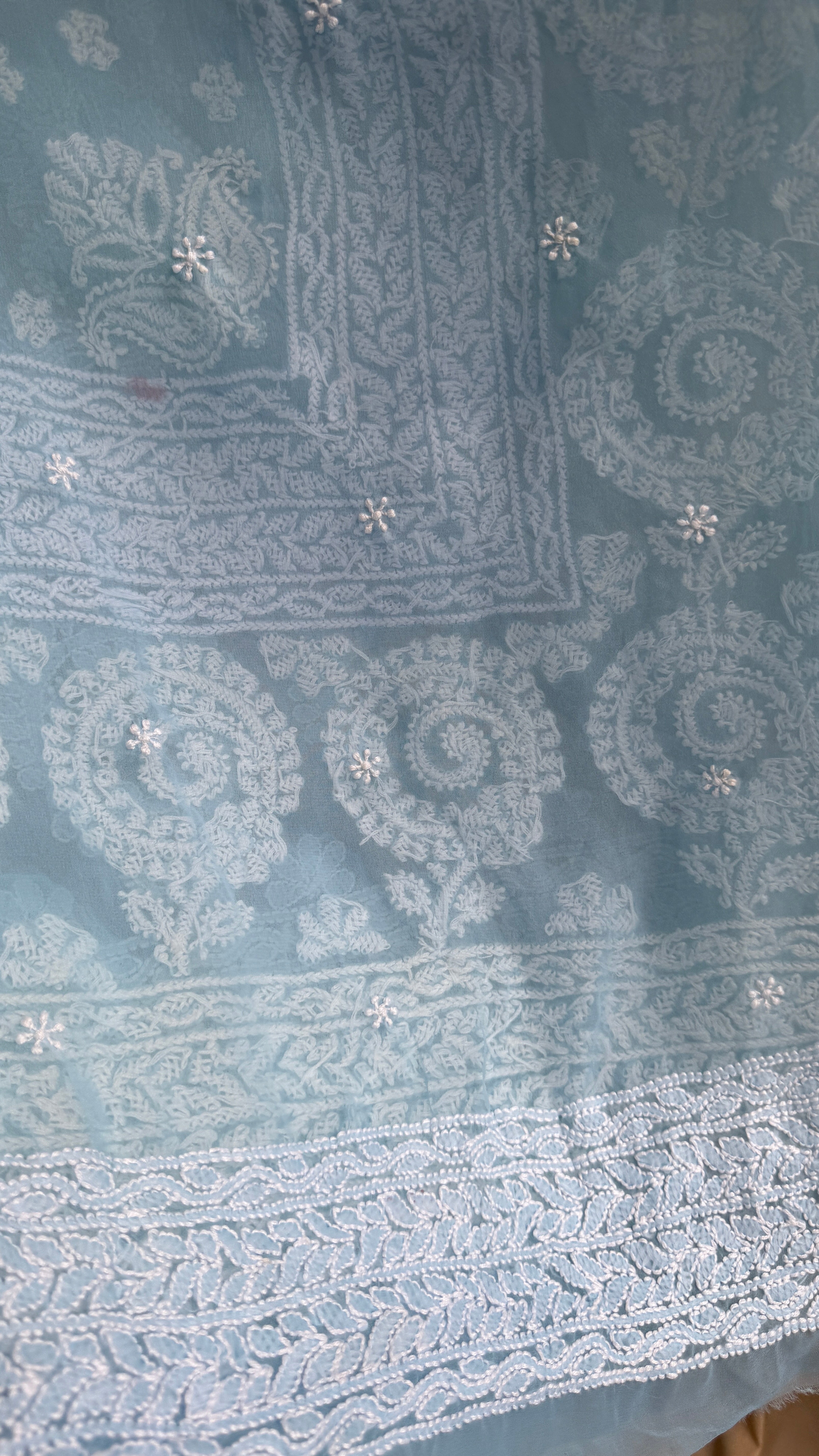 Georgette Chikankari saree in Blue