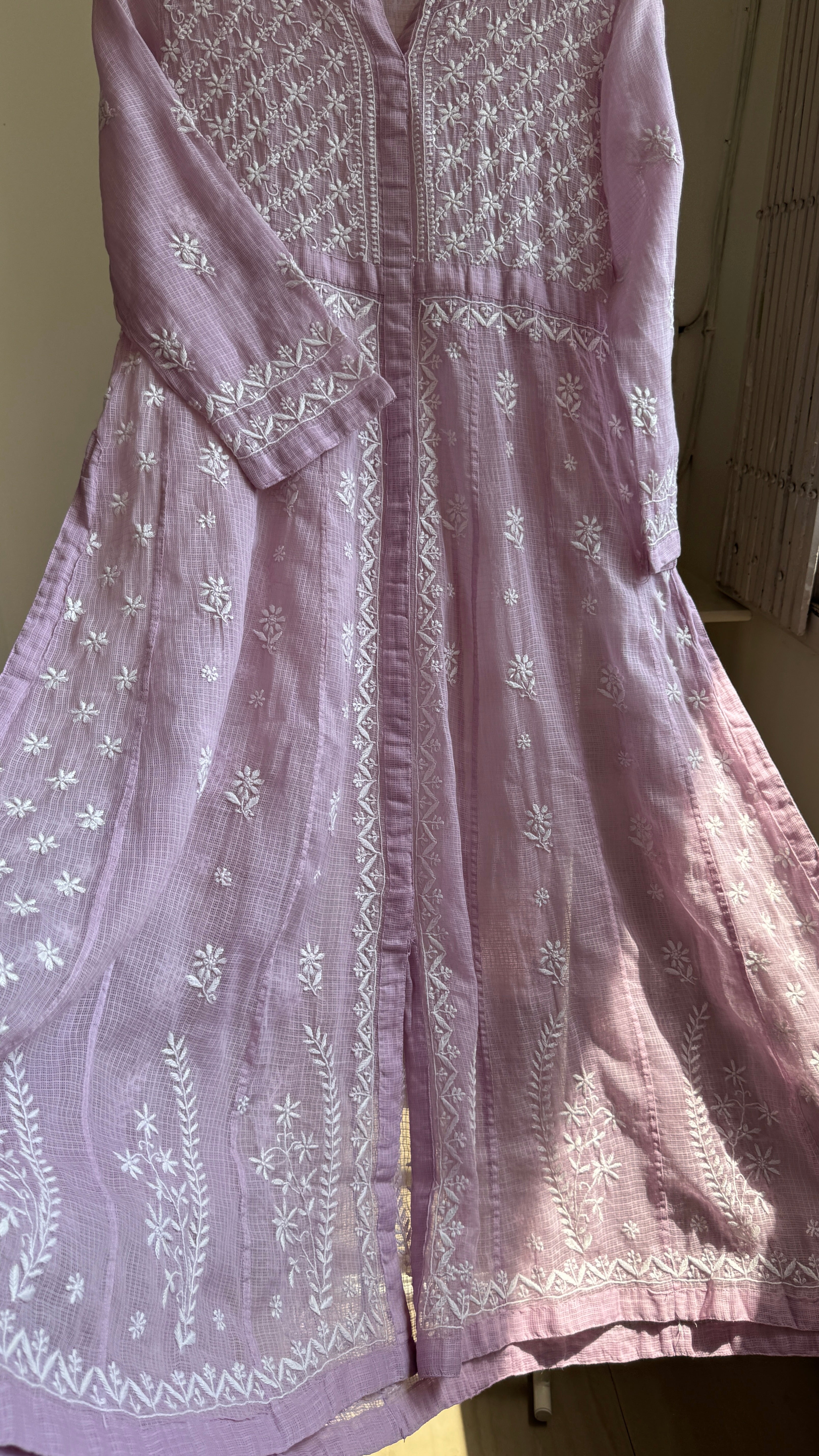 Kota Cotton Chikankari Anarkali - Mauve- SITARA Collection