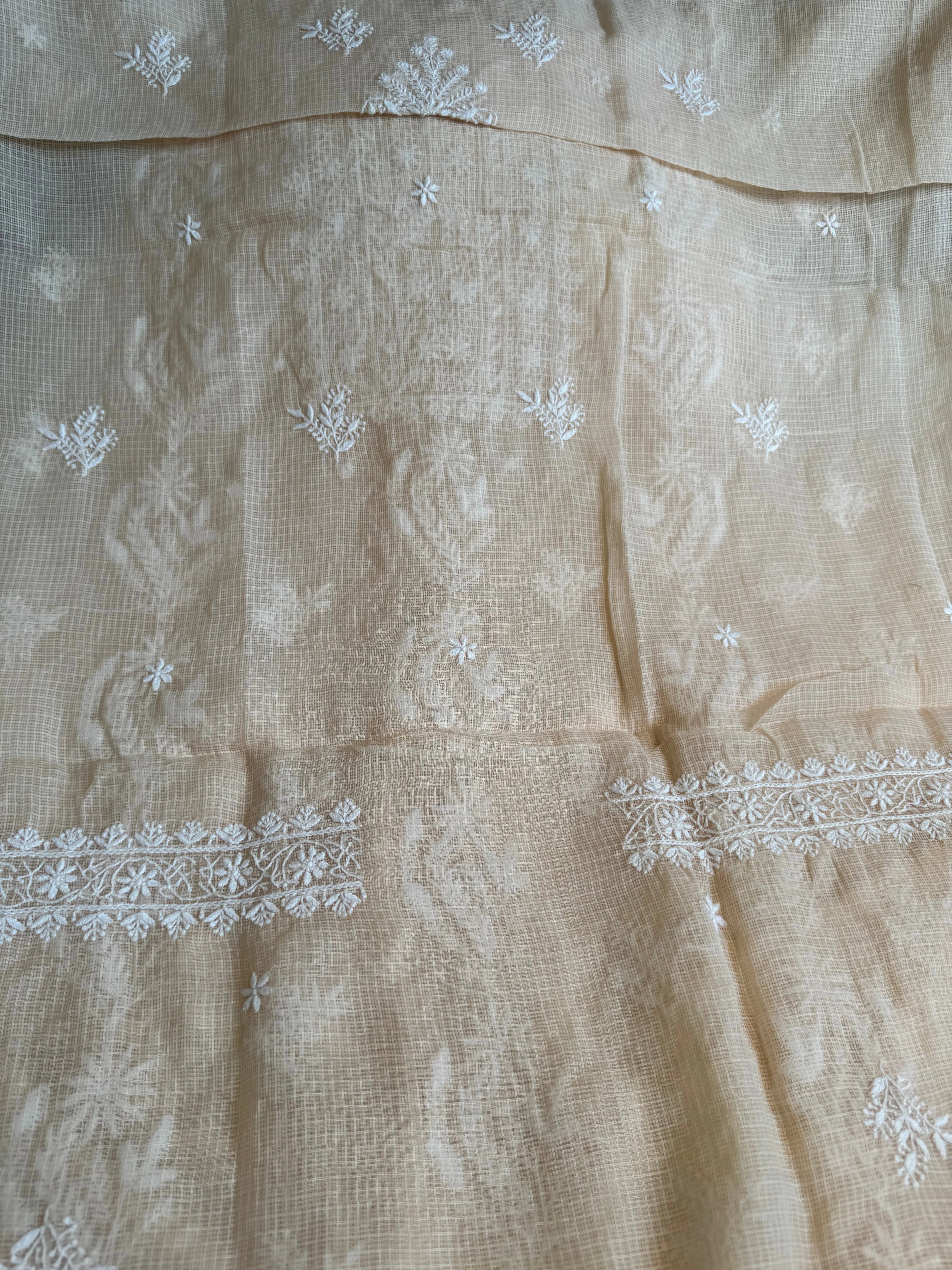 Kota Length with Dupatta - Beige ARIAA CHIKANKARI