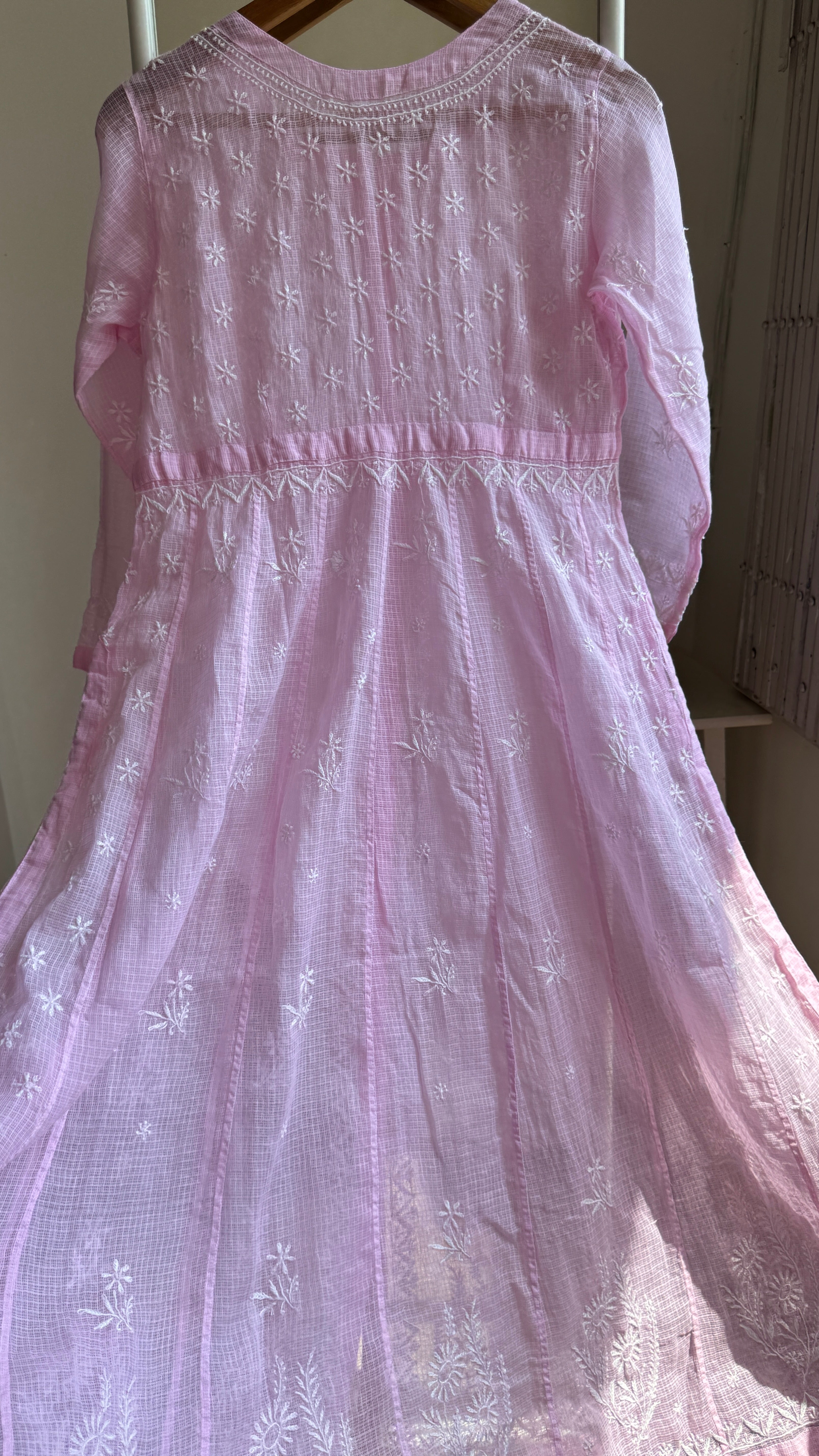 Kota Cotton Chikankari Anarkali - Pink - SITARA Collection