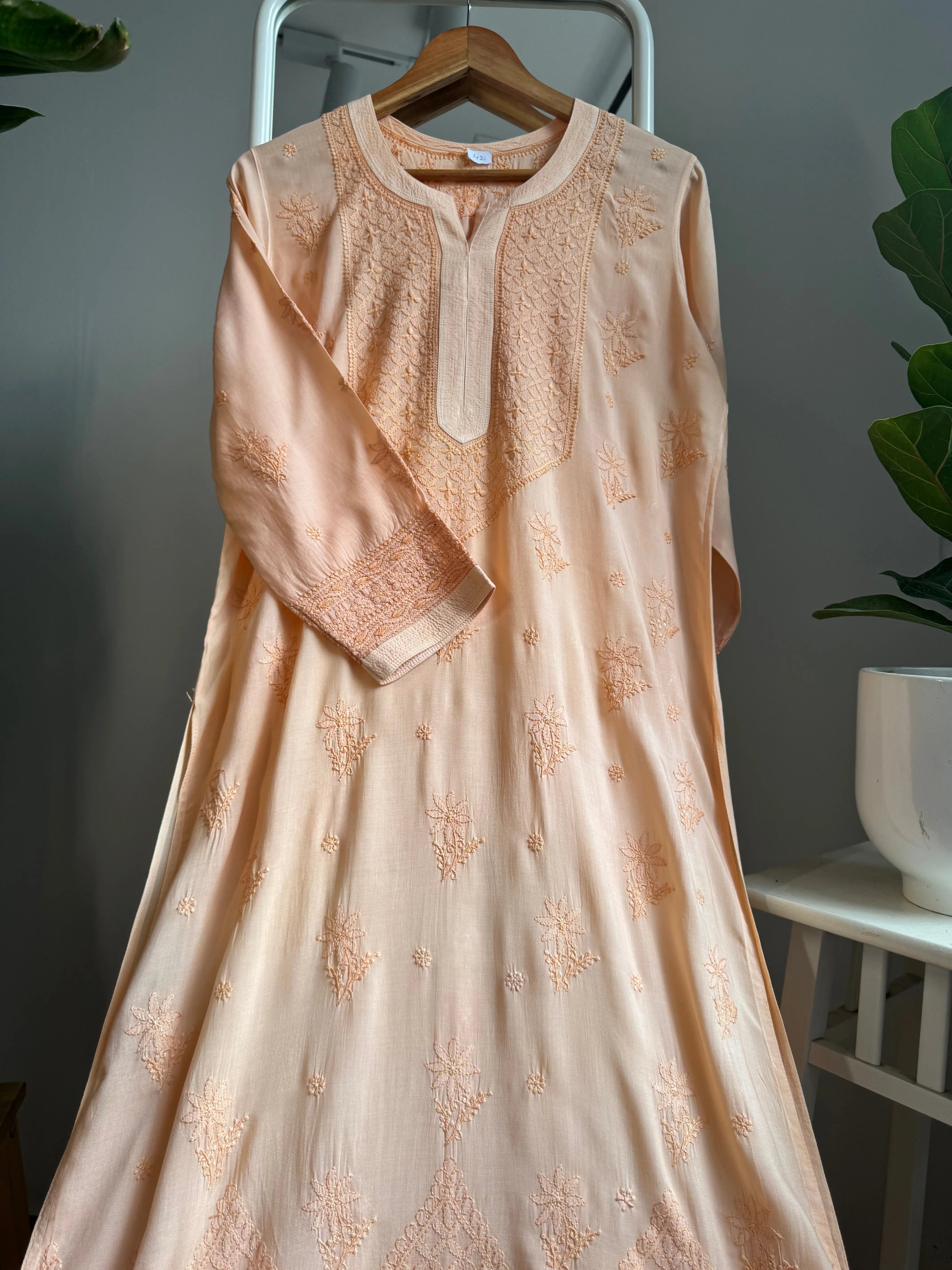 Premium Modal Chikankari Cotton Kurti - ARIAA CHIKANKARI