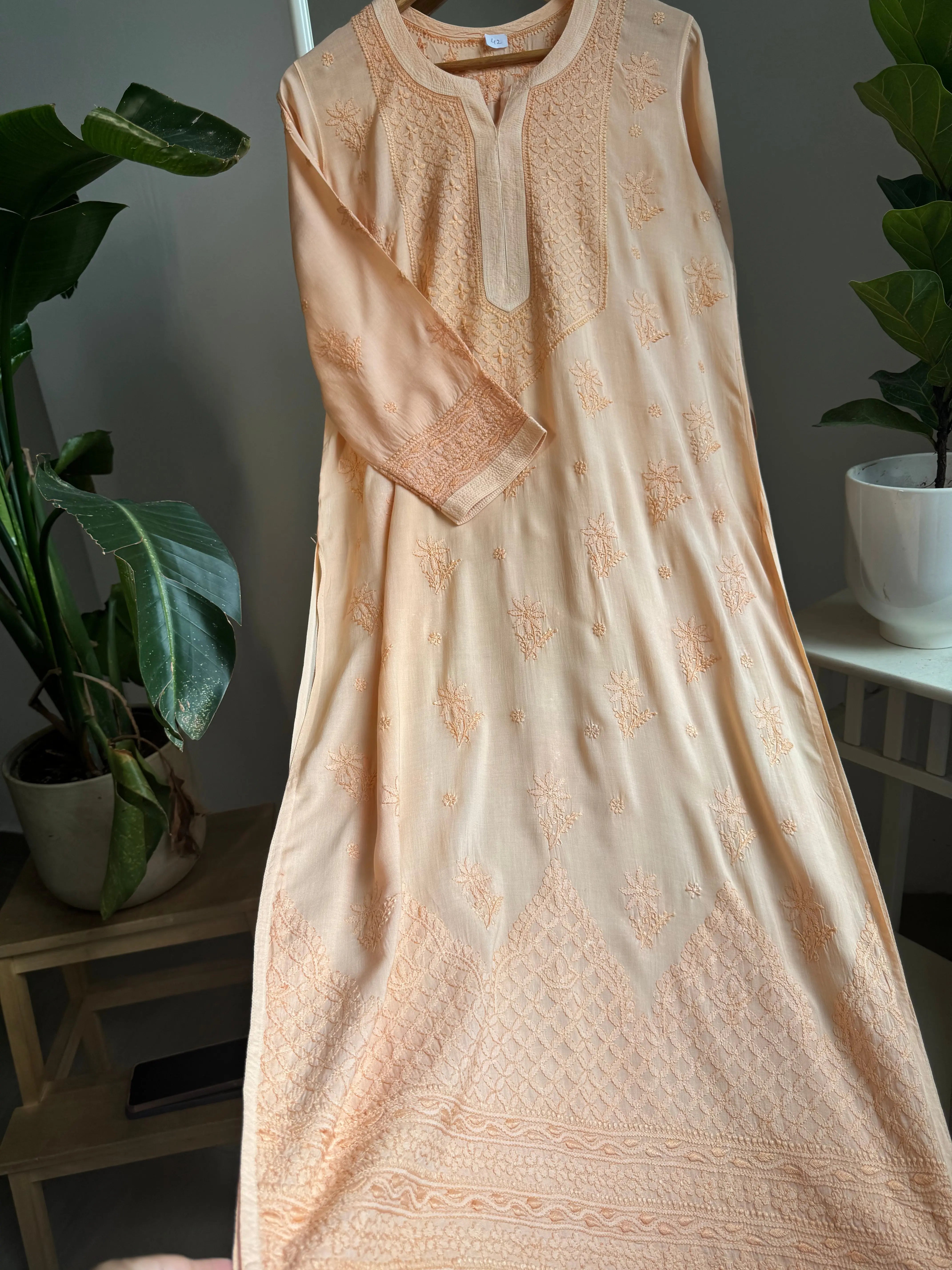Premium Modal Chikankari Cotton Kurti - ARIAA CHIKANKARI