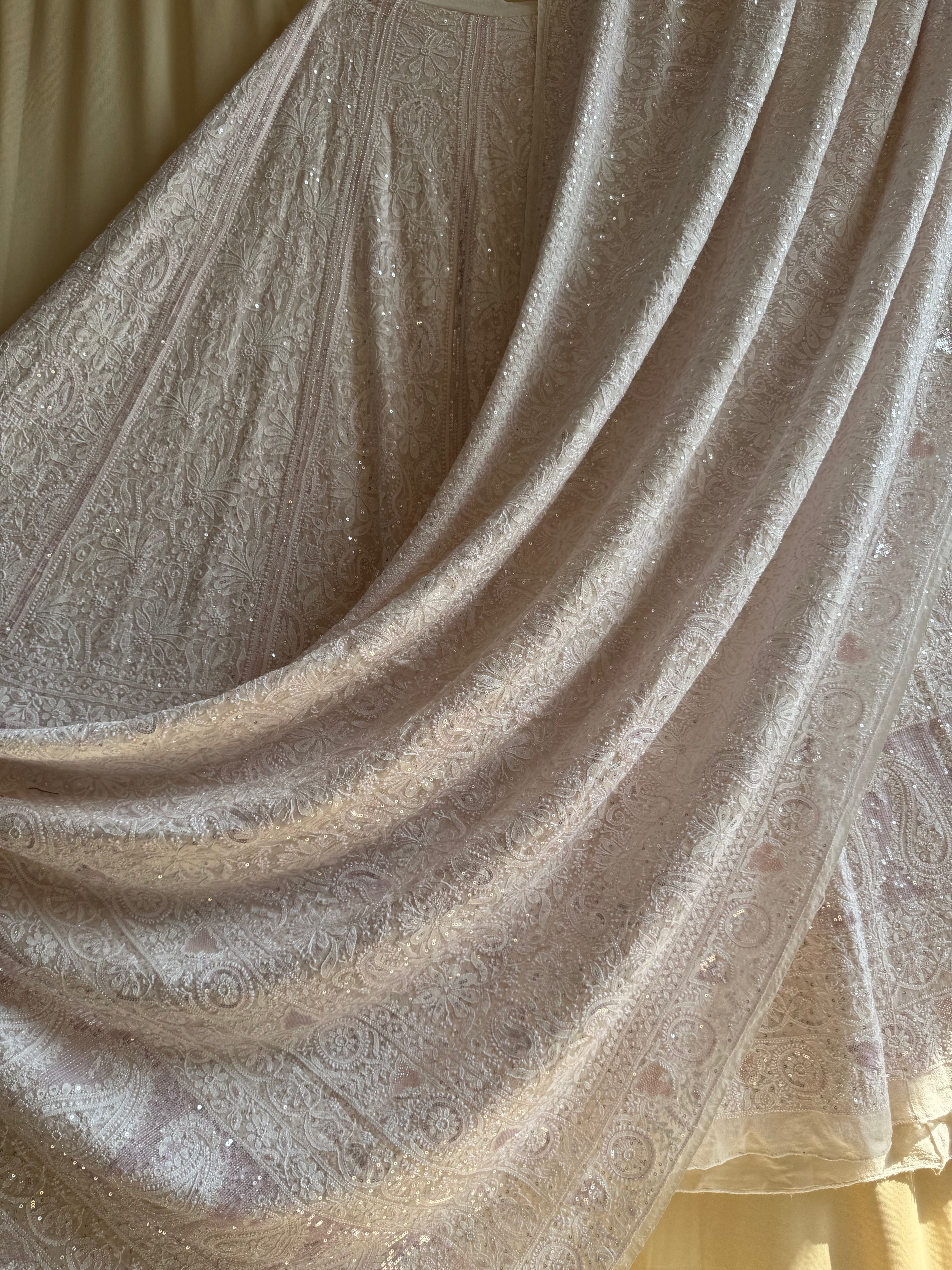 Pure Georgette Chikankari Lehenga