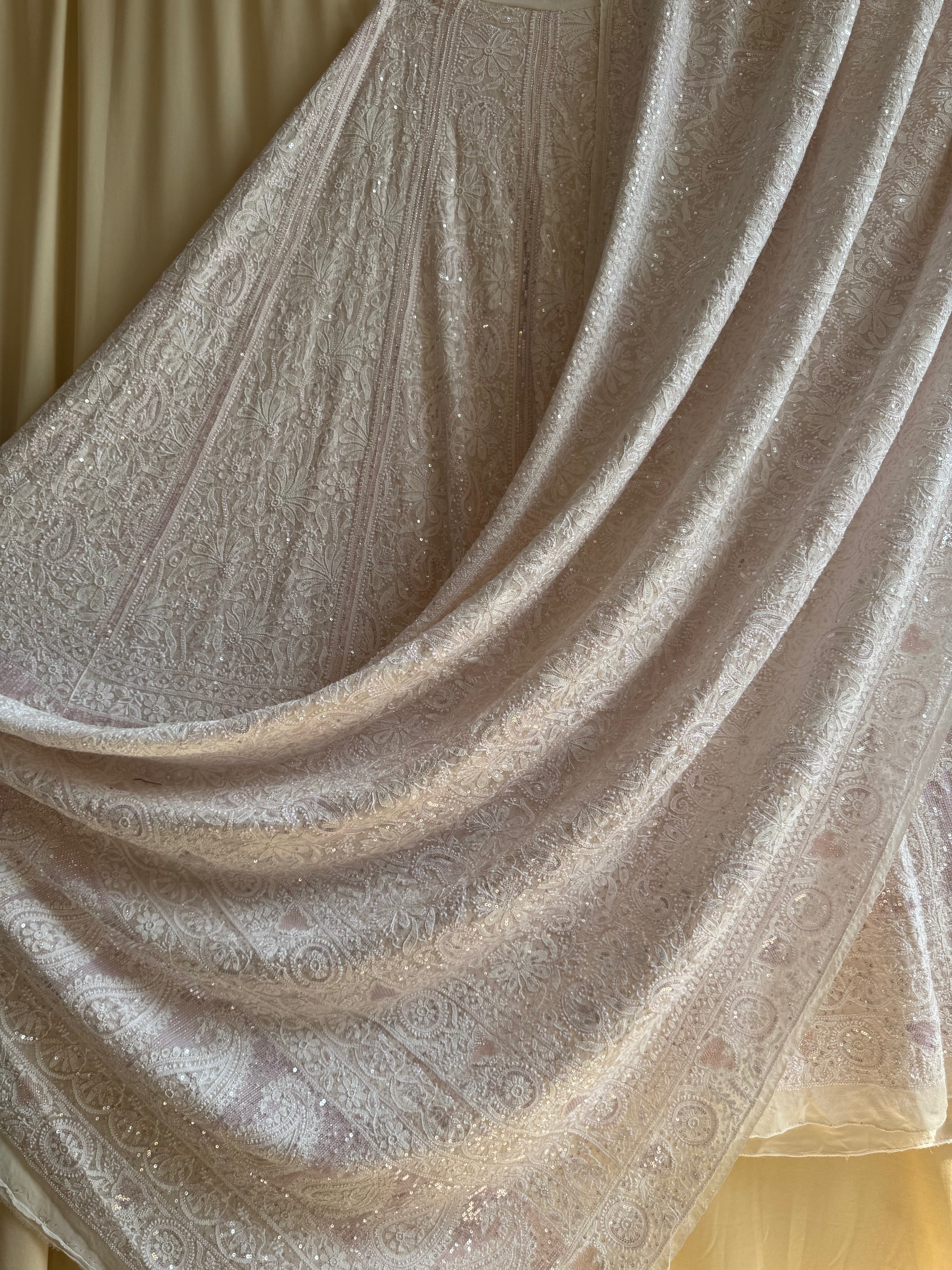 Pure Georgette Chikankari Lehenga