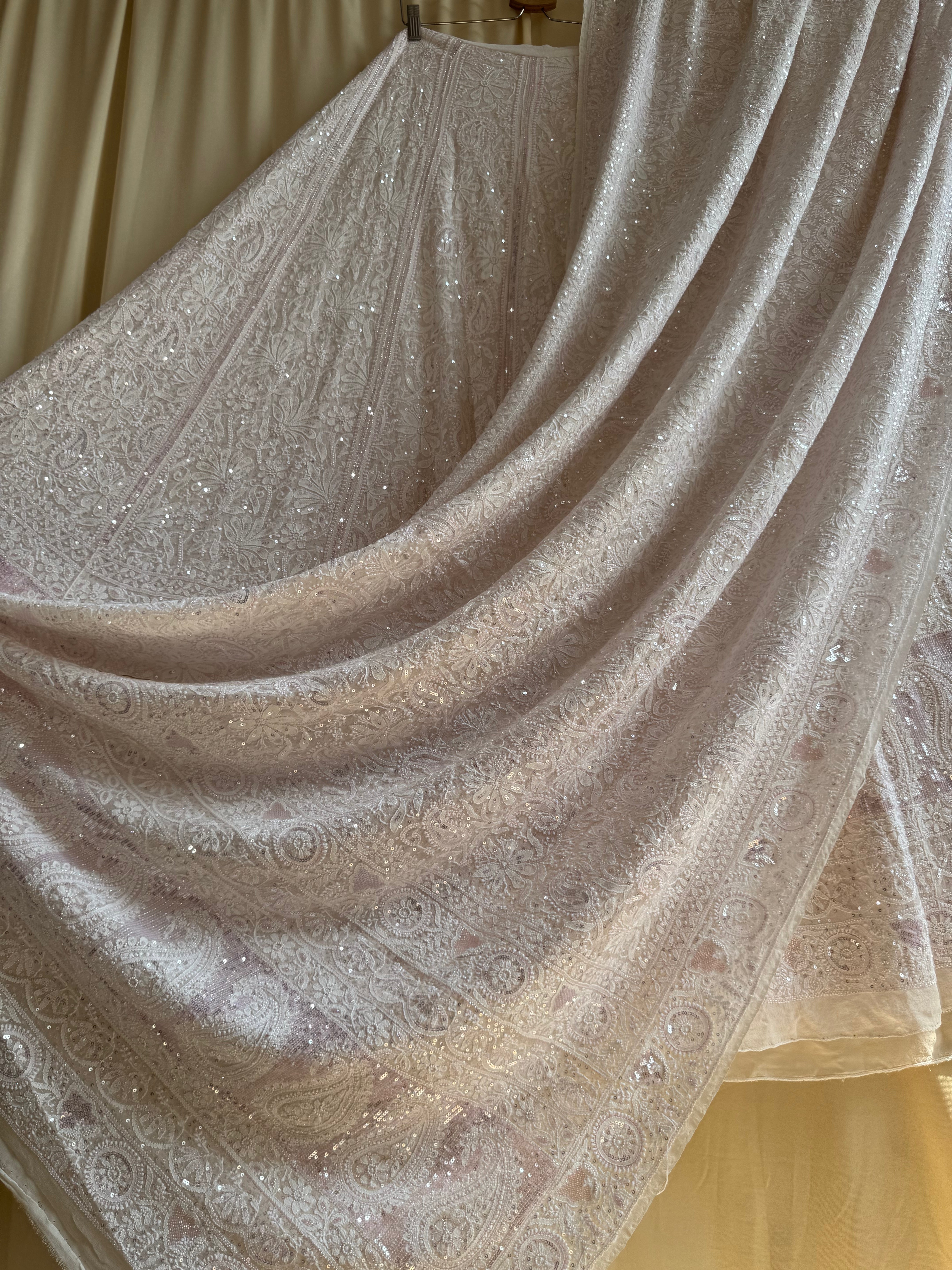 Pure Georgette Chikankari Lehenga ARIAA CHIKANKARI