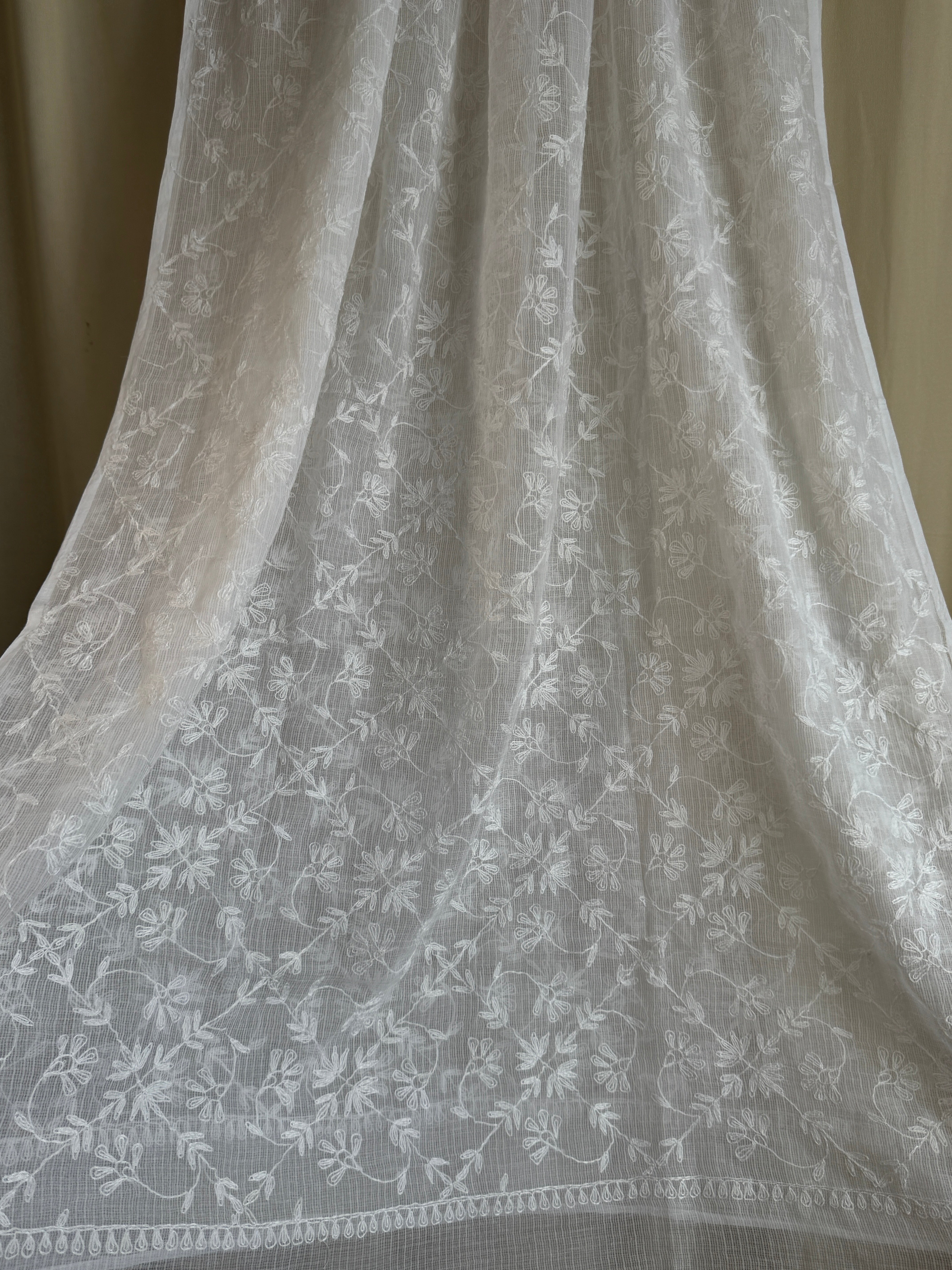 Kota Dupatta with Chikankari - Full Jaal ARIAA CHIKANKARI