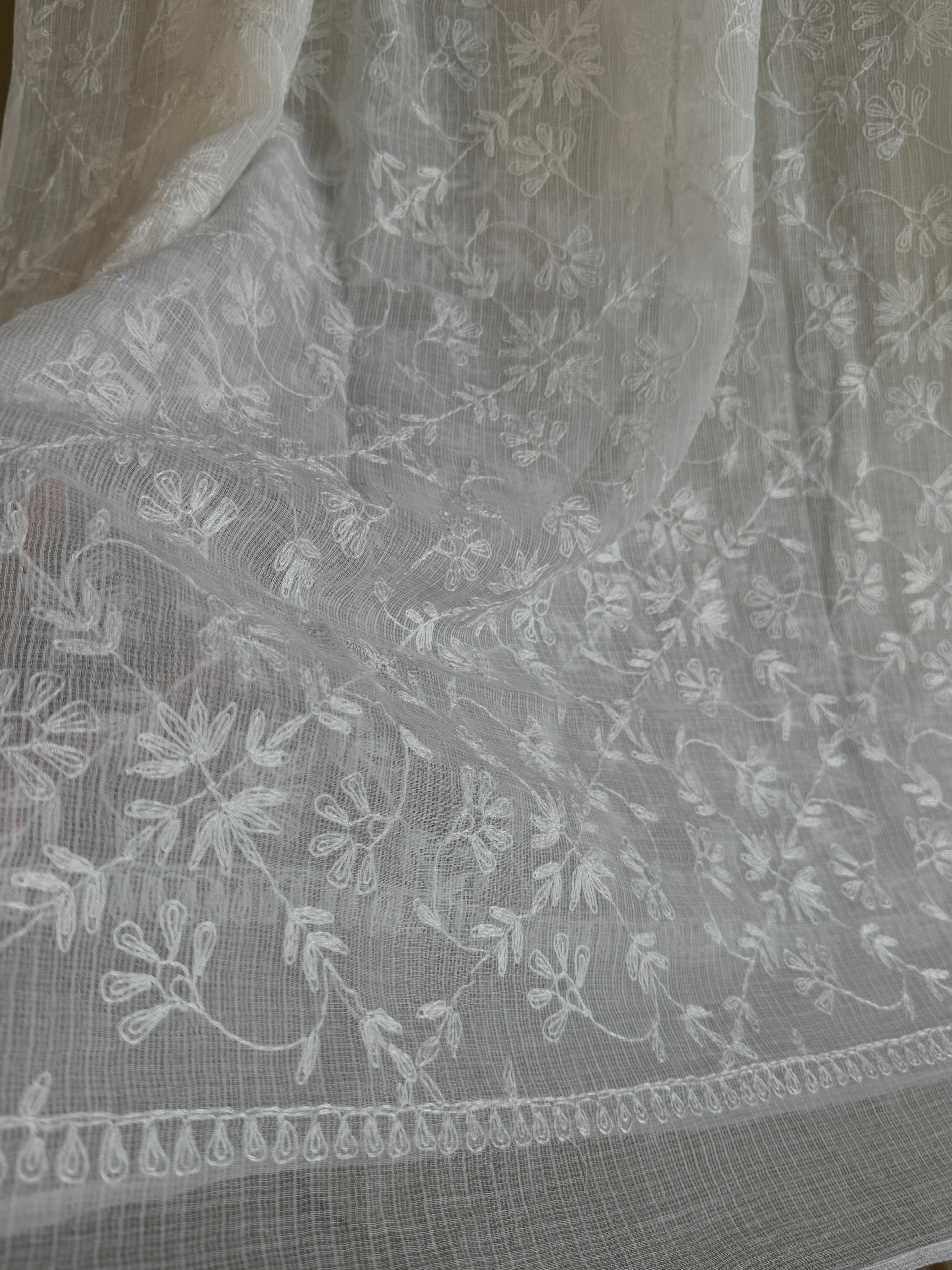 Kota Dupatta with Chikankari - Full Jaal ARIAA CHIKANKARI