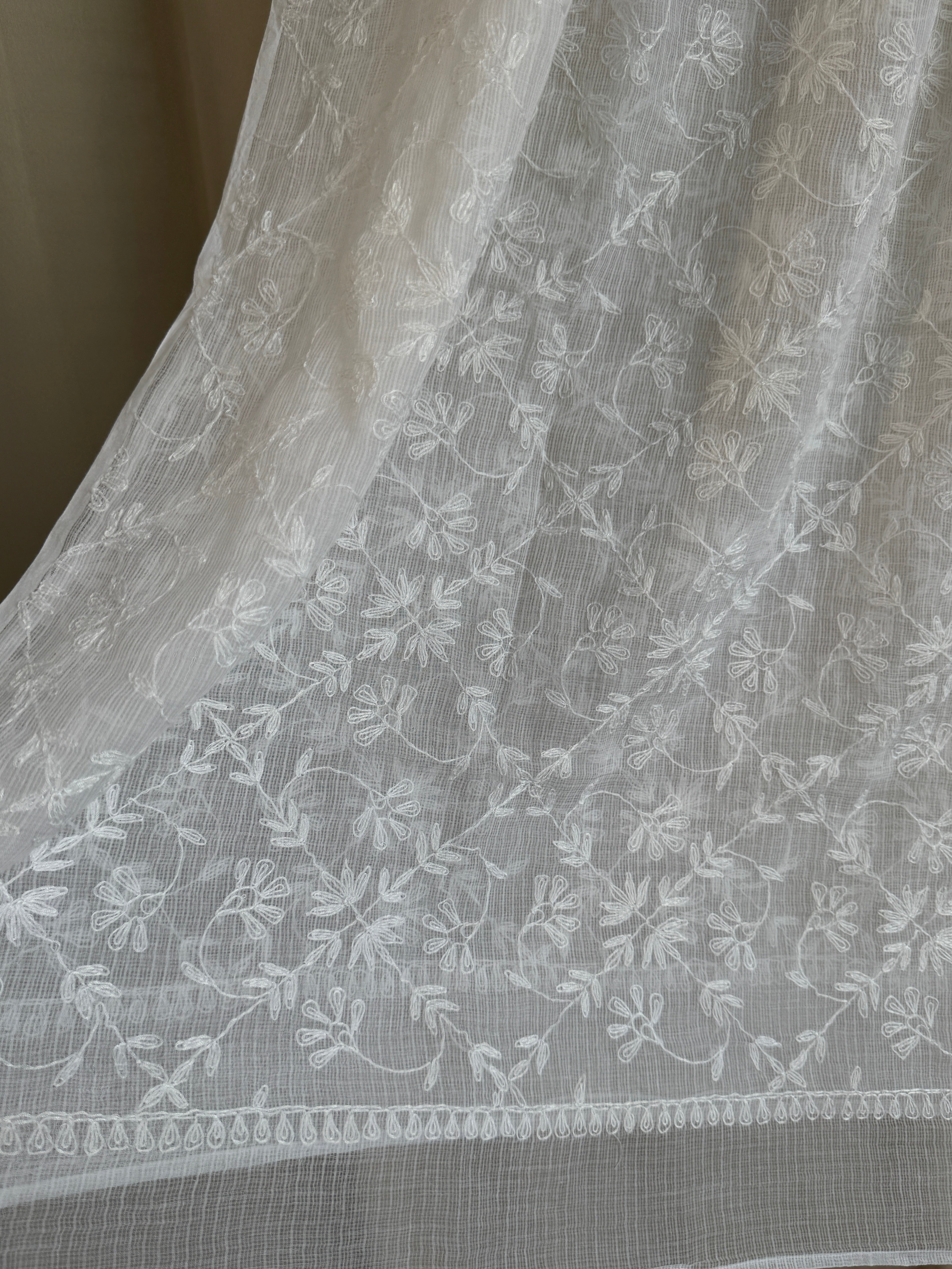 Kota Dupatta with Chikankari - Full Jaal ARIAA CHIKANKARI