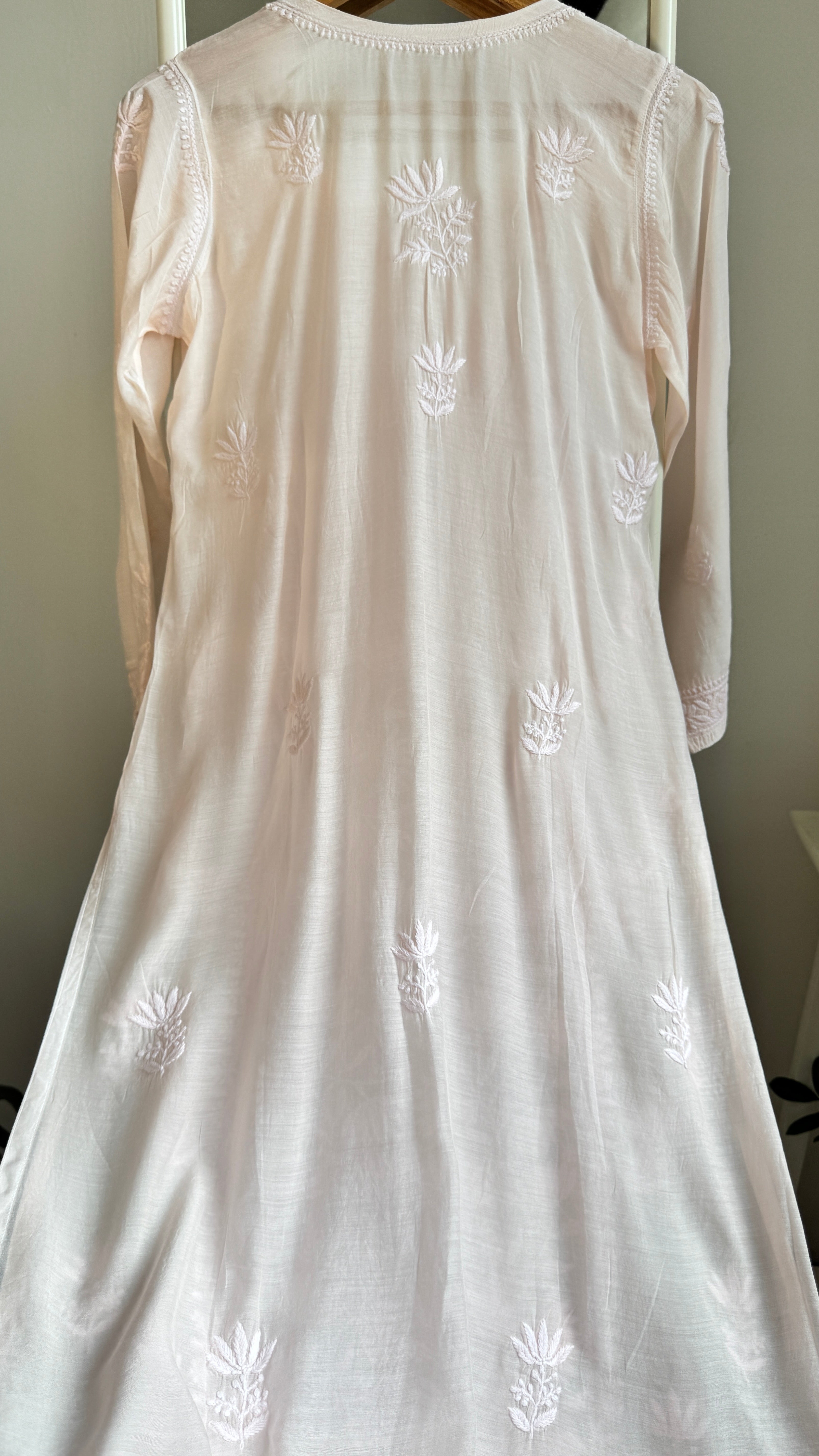 Muslin Chikankari Plazzo Set - Pale pink