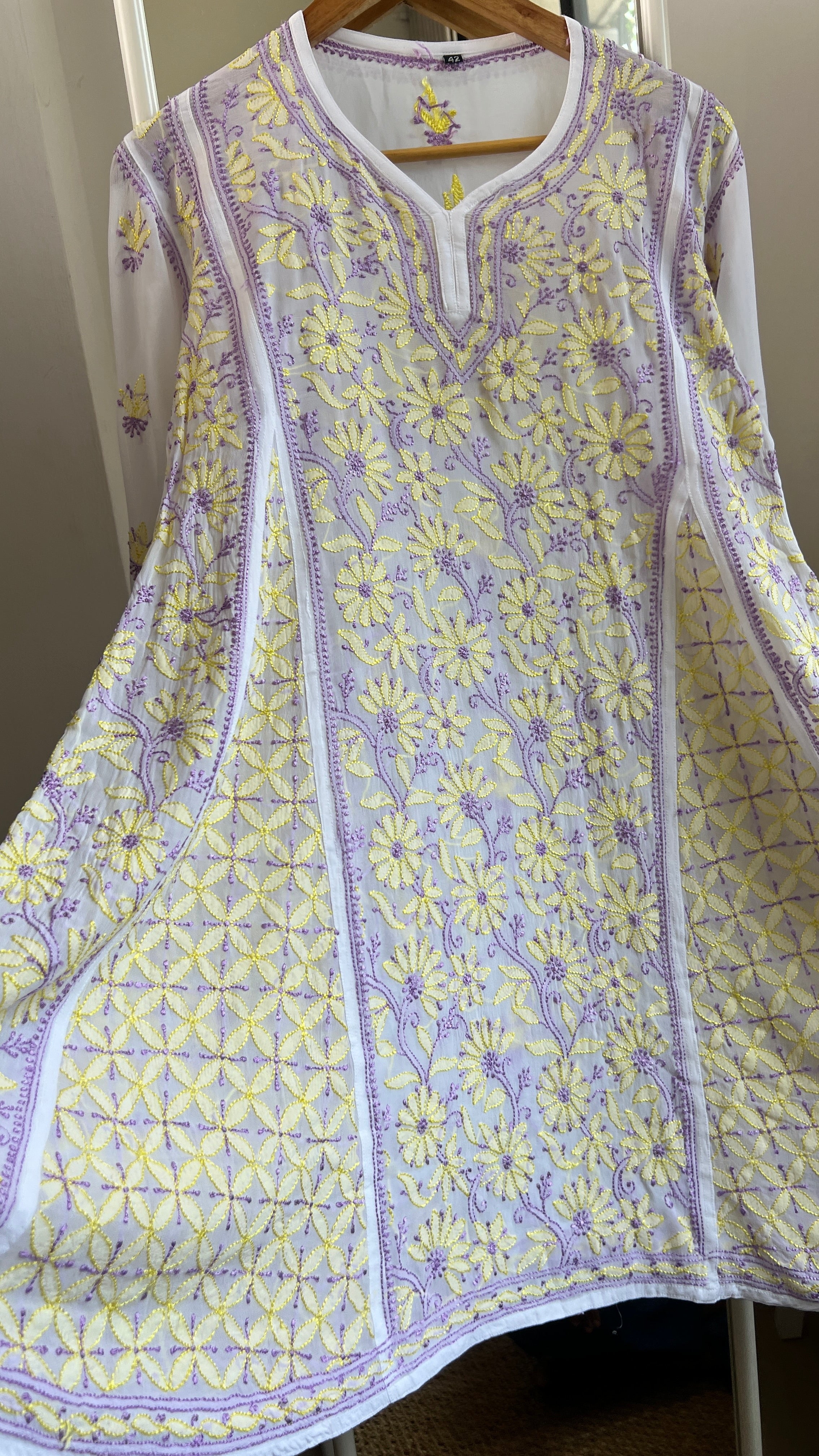 Viscose Chikankari Short Anarkali - Multi Colour - Sahar Collection