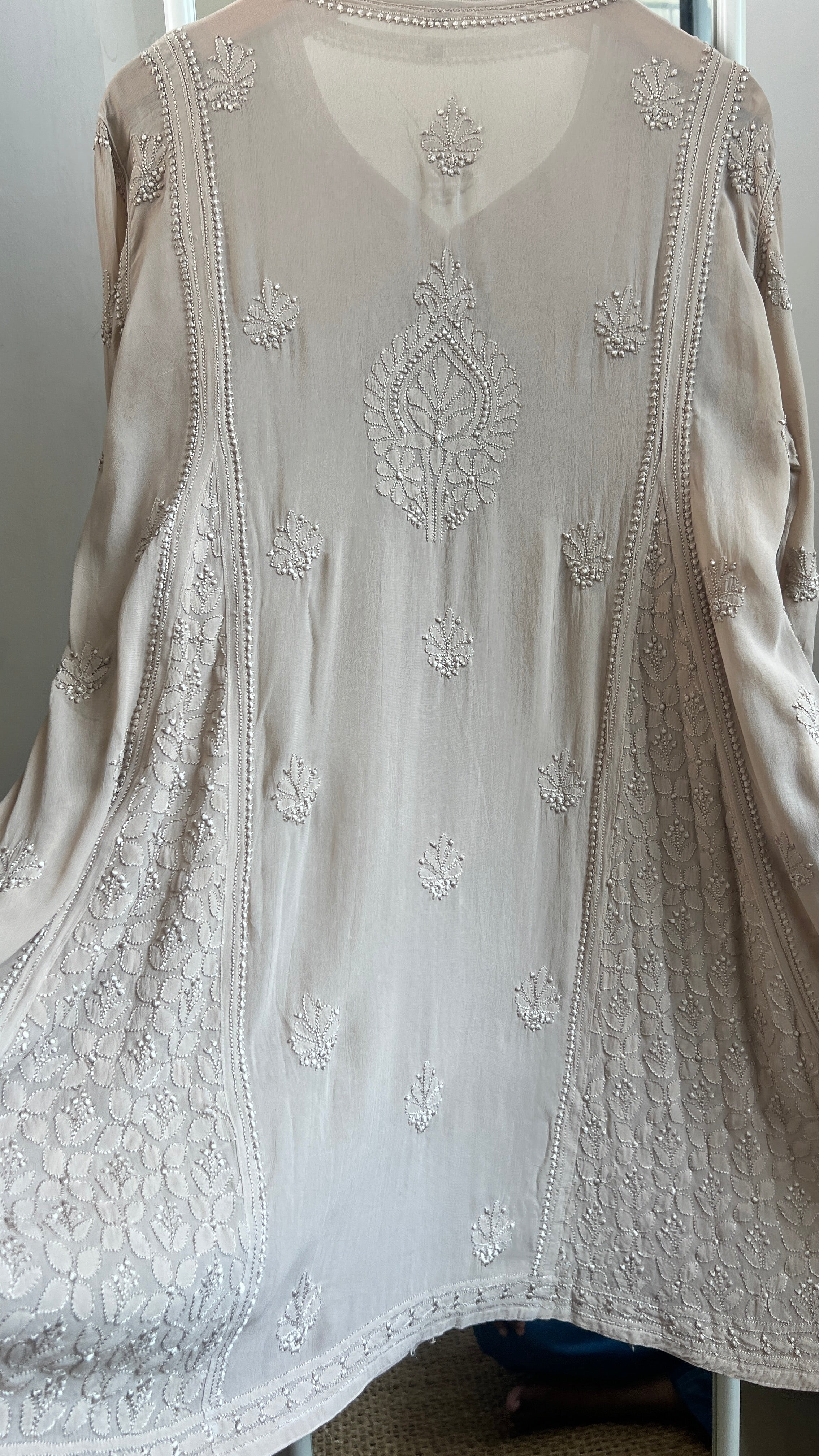 Viscose Chikankari Short Anarkali - Coffee Beige - Sahar Collection