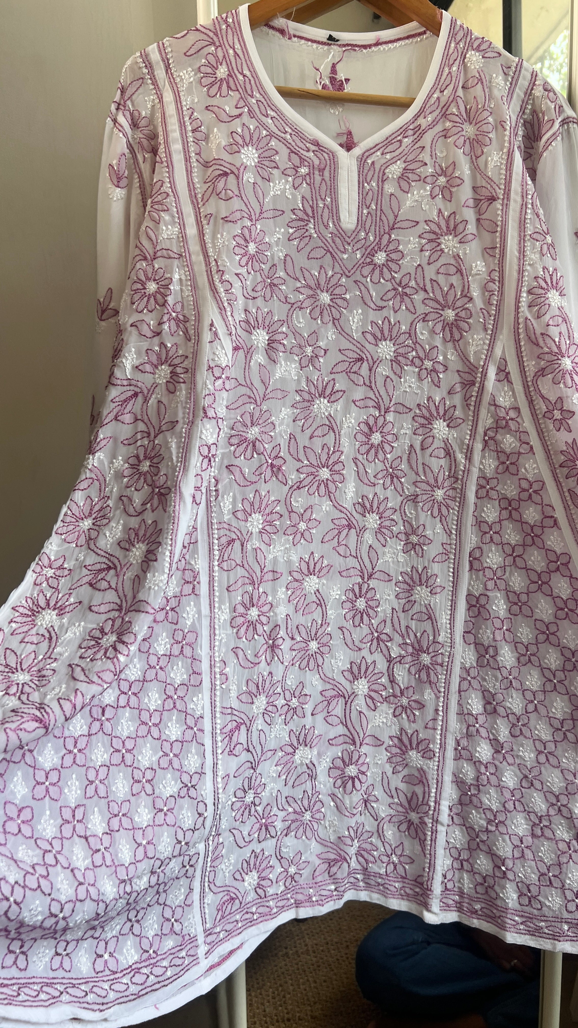 Viscose Chikankari Short Anarkali - Multi Colour - Sahar Collection