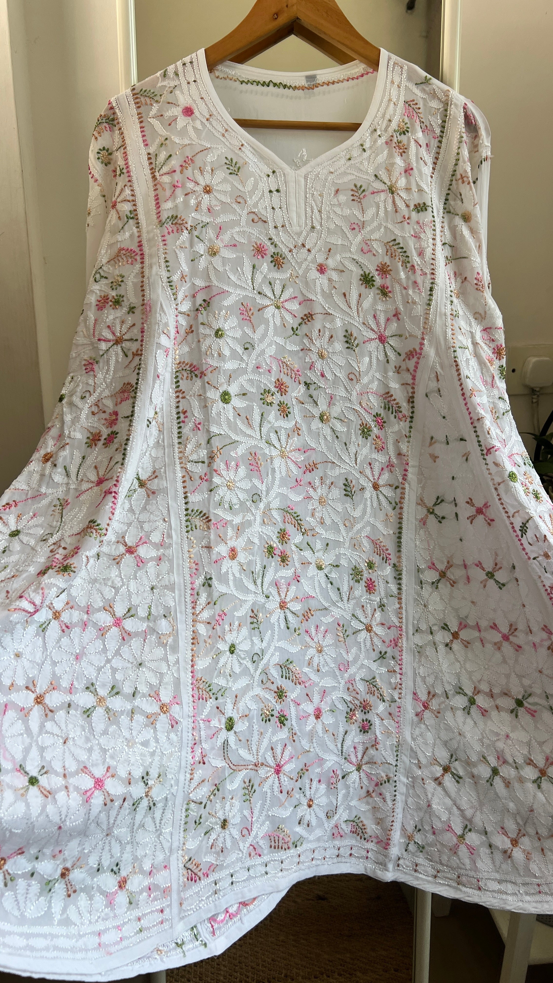 Viscose Chikankari Short Anarkali - Multi Colour - Sahar Collection