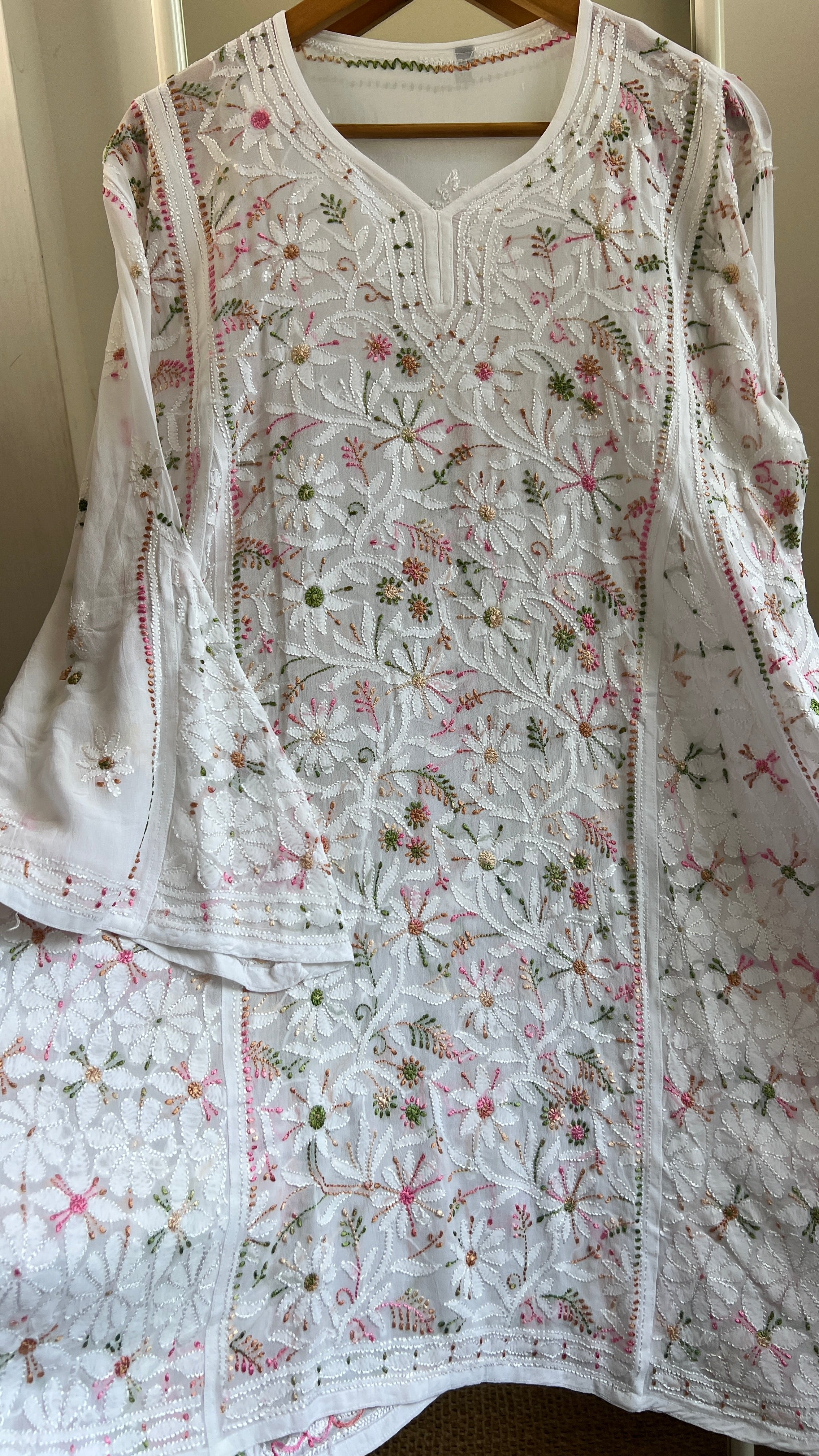 Viscose Chikankari Short Anarkali - Multi Colour - Sahar Collection