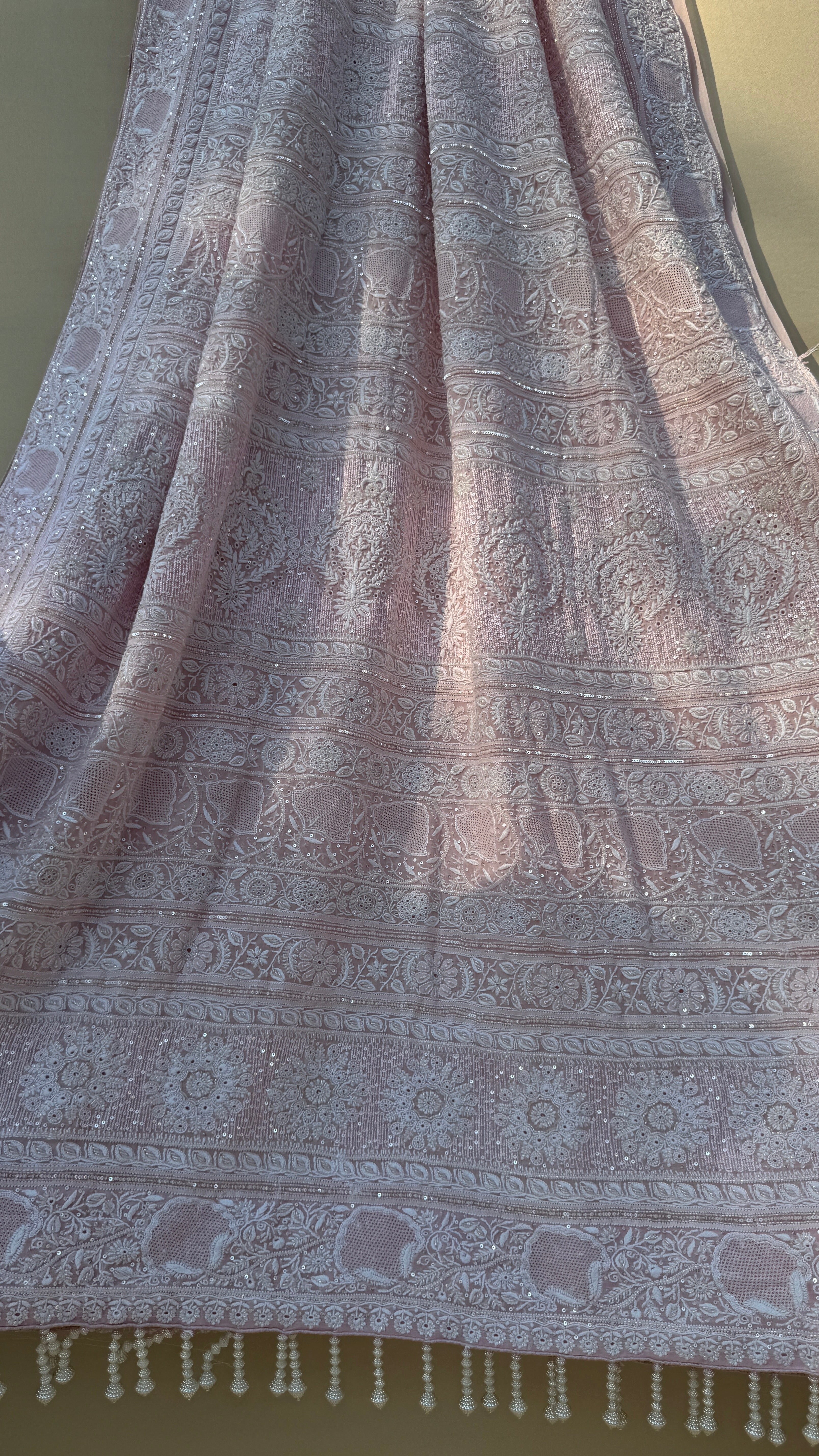 Pure Georgette Chikankari Saree