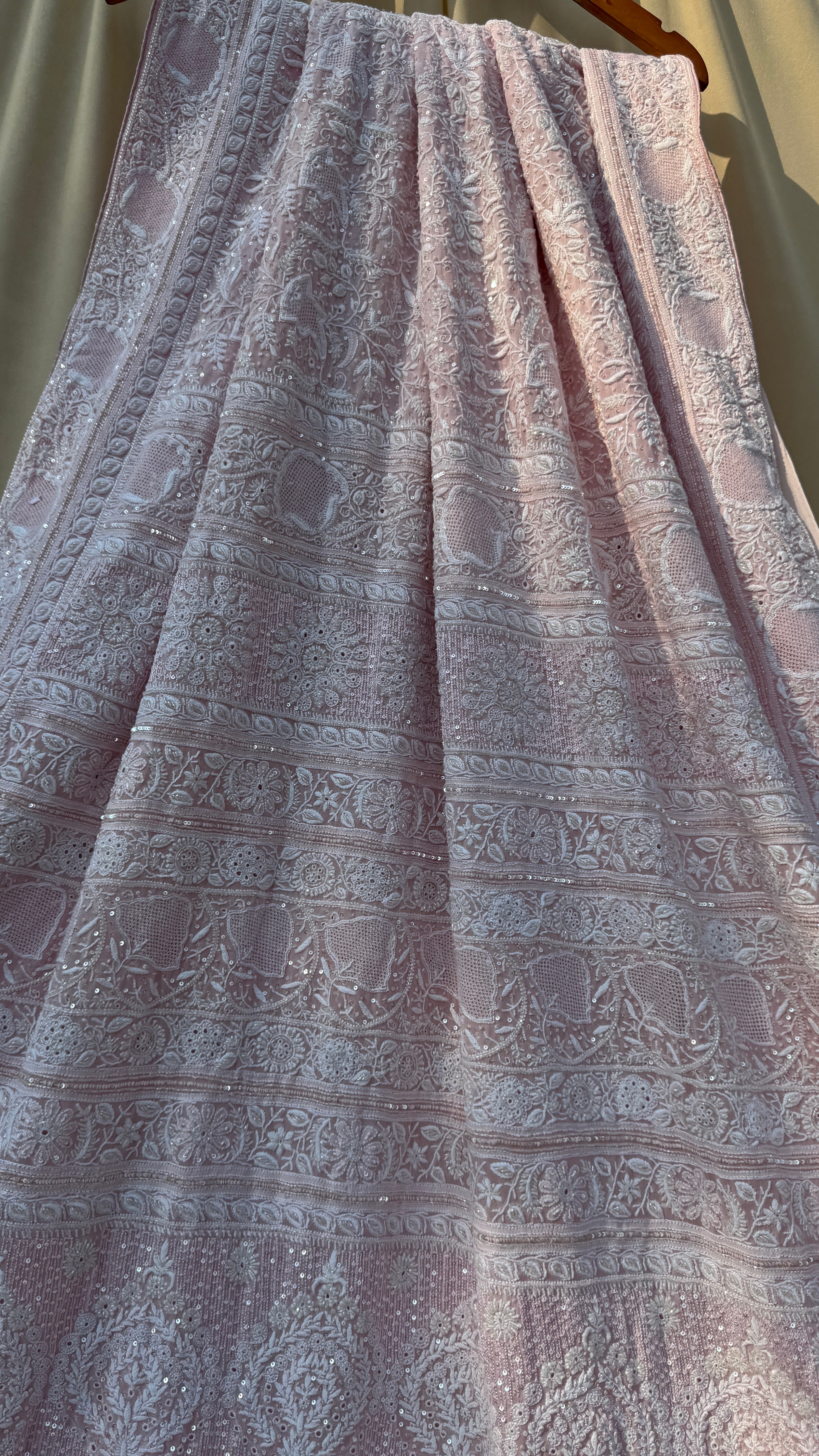 Pure Georgette Chikankari Saree