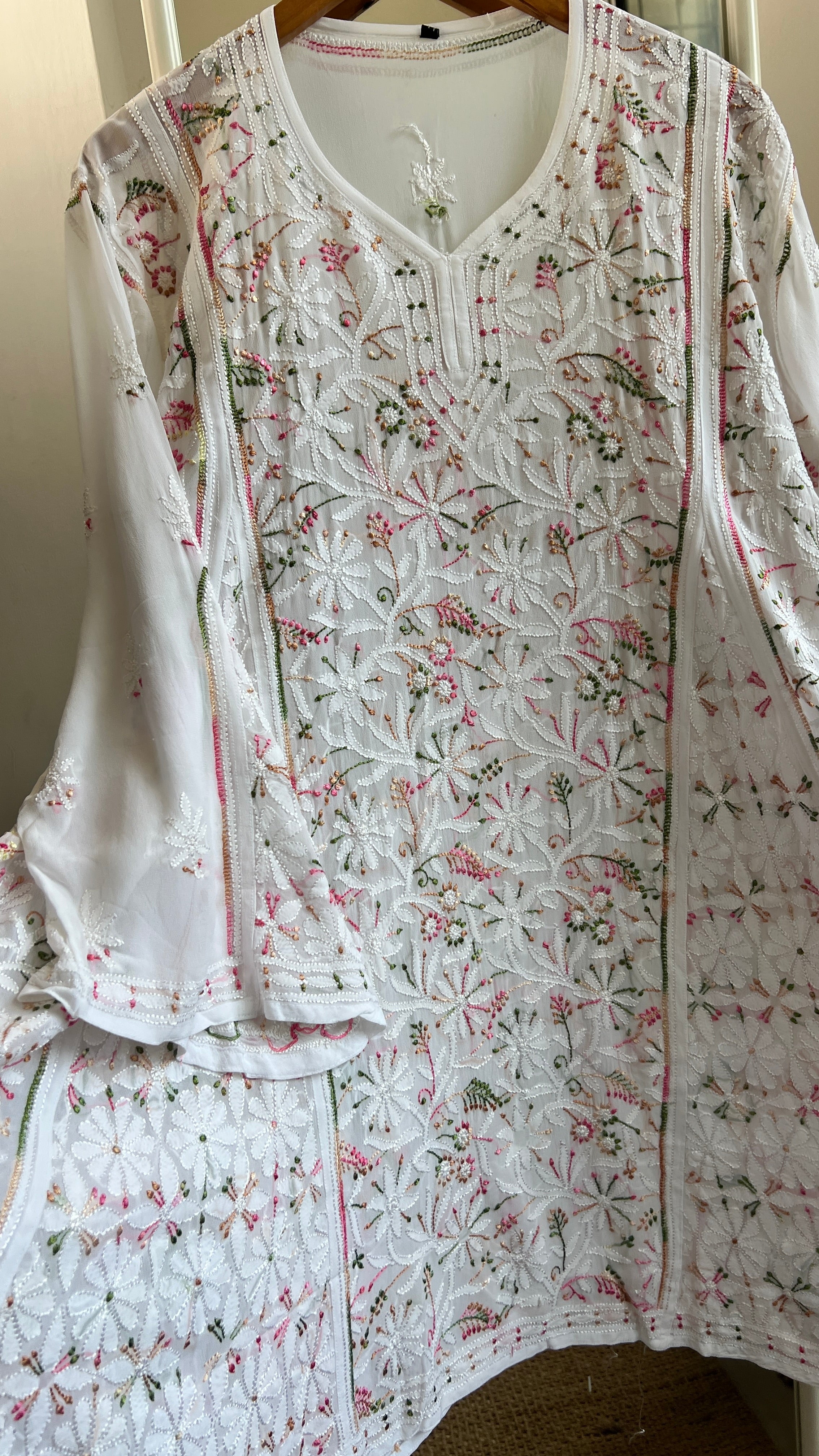 Viscose Chikankari Short Anarkali - Multi Colour - Sahar Collection