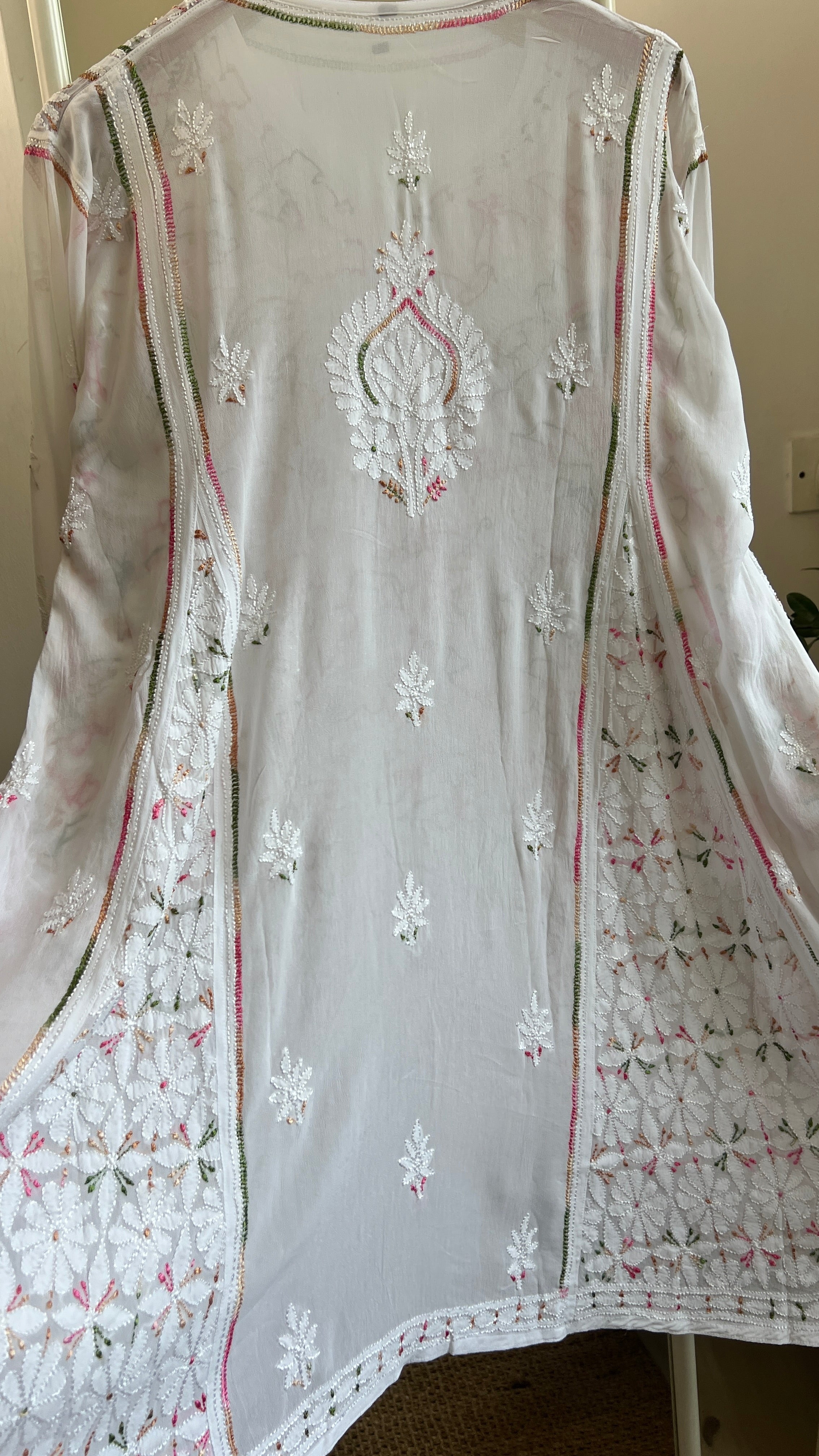 Viscose Chikankari Short Anarkali - Multi Colour - Sahar Collection