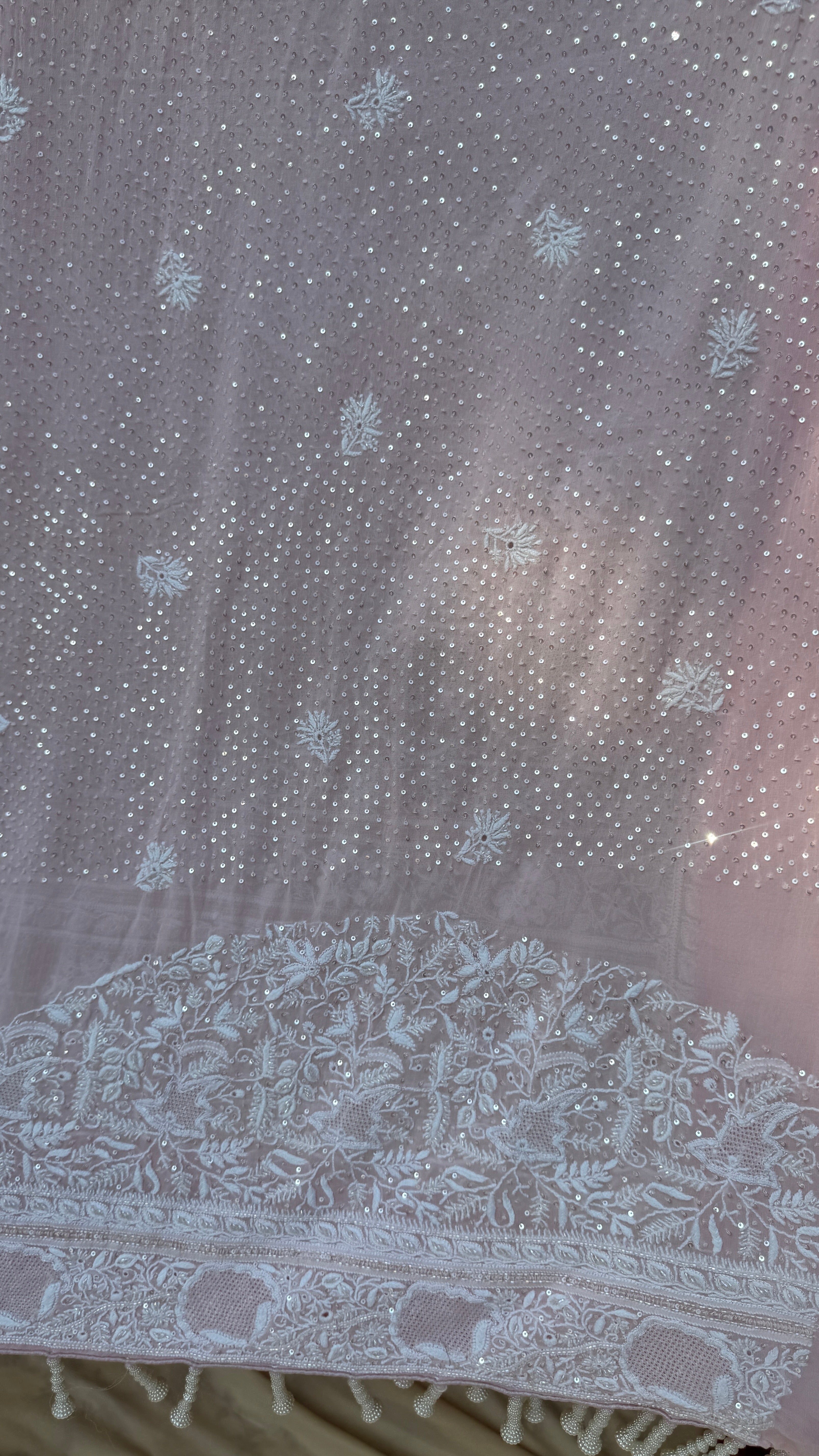 Pure Georgette Chikankari Saree