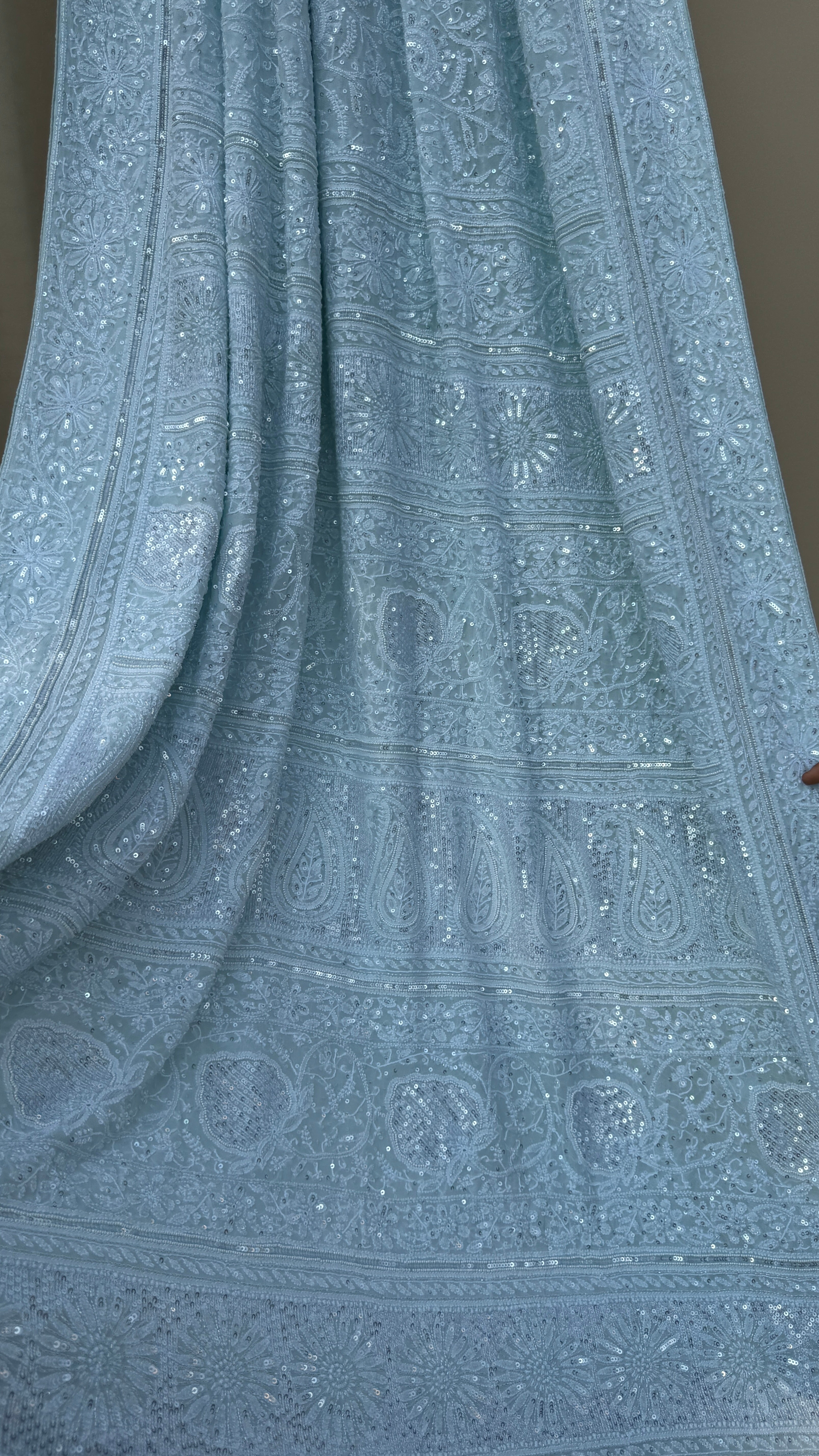 Pure Georgette Chikankari Saree