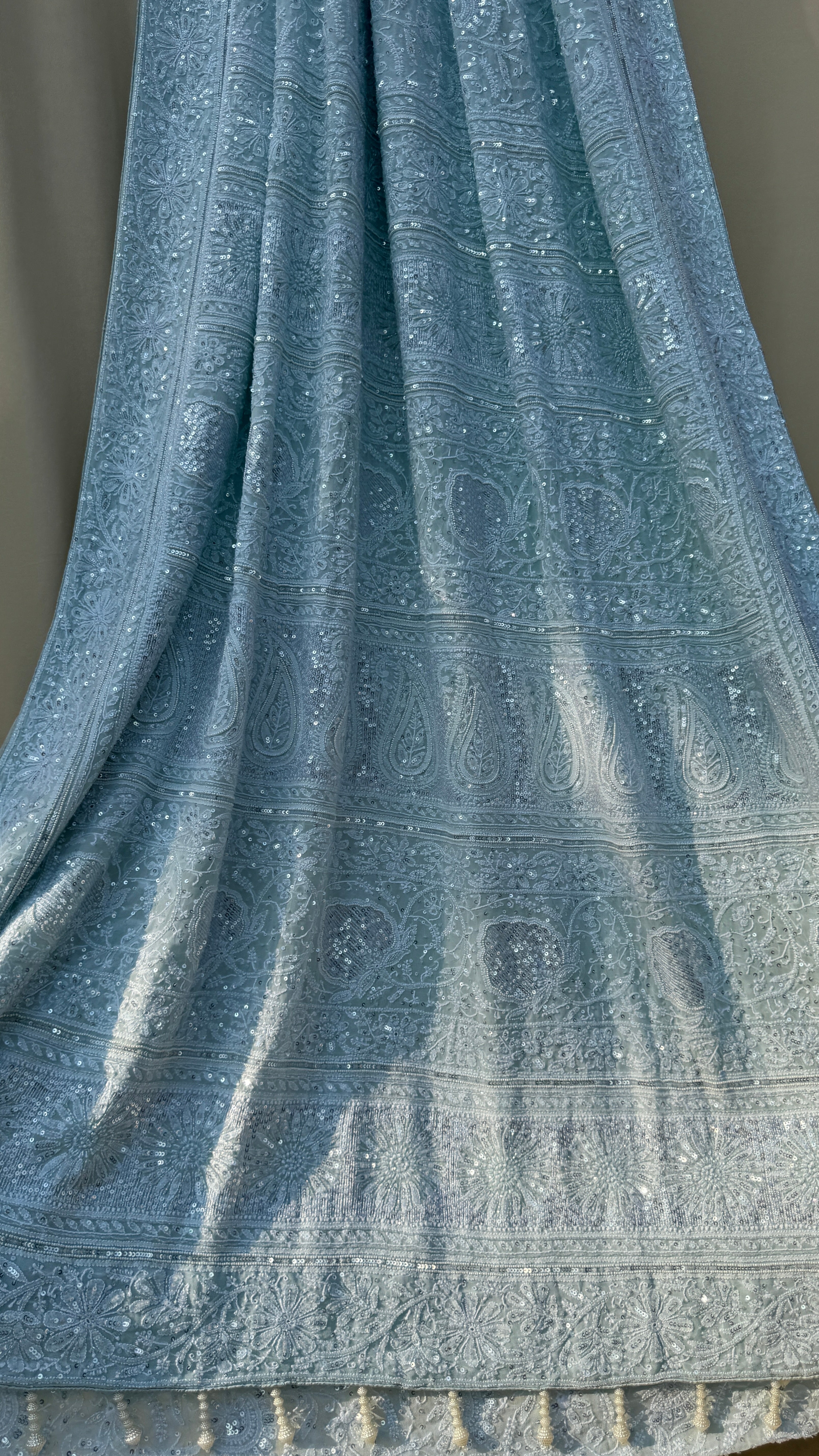 Pure Georgette Chikankari Saree